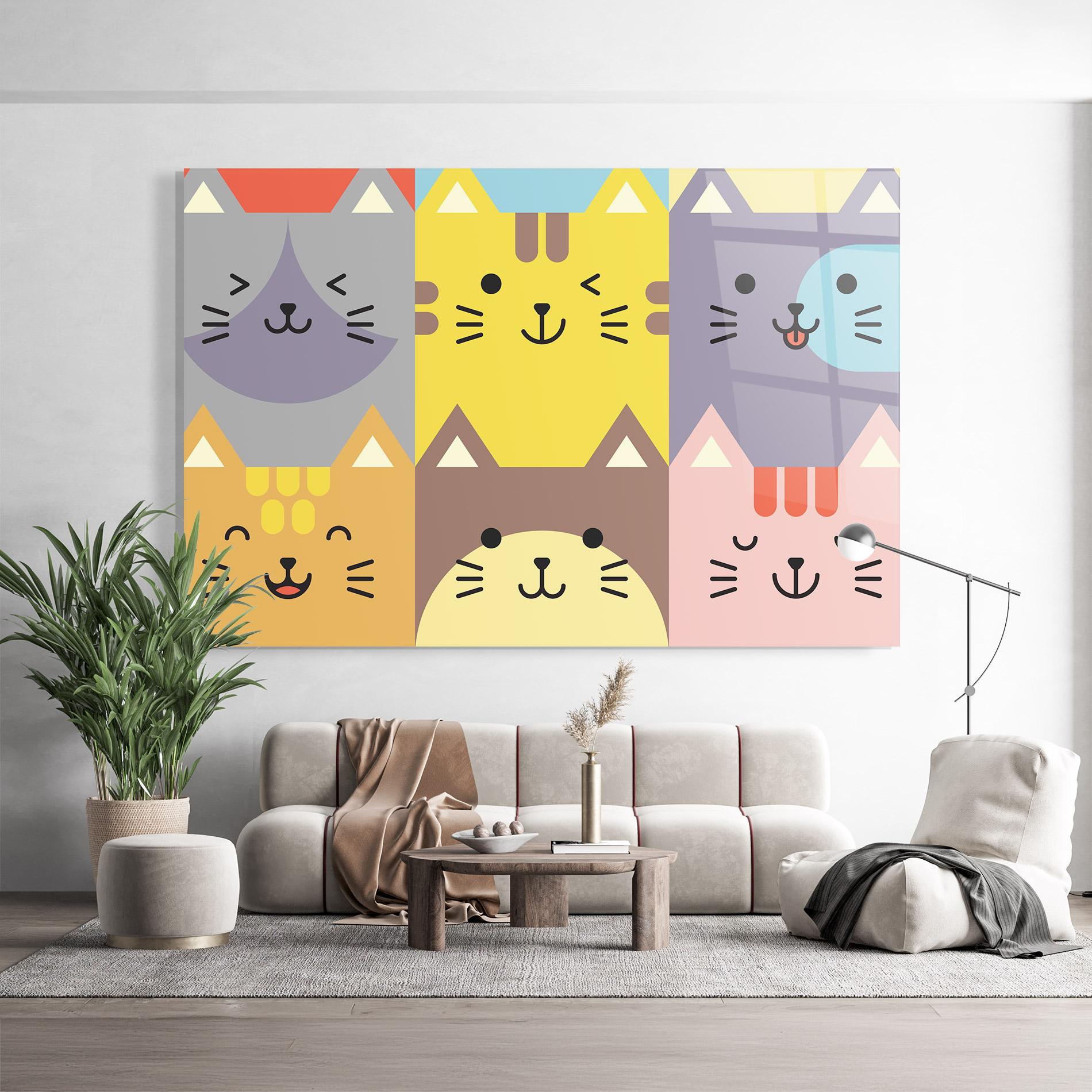 Obraz na Szkle Cat Colors mockup 9