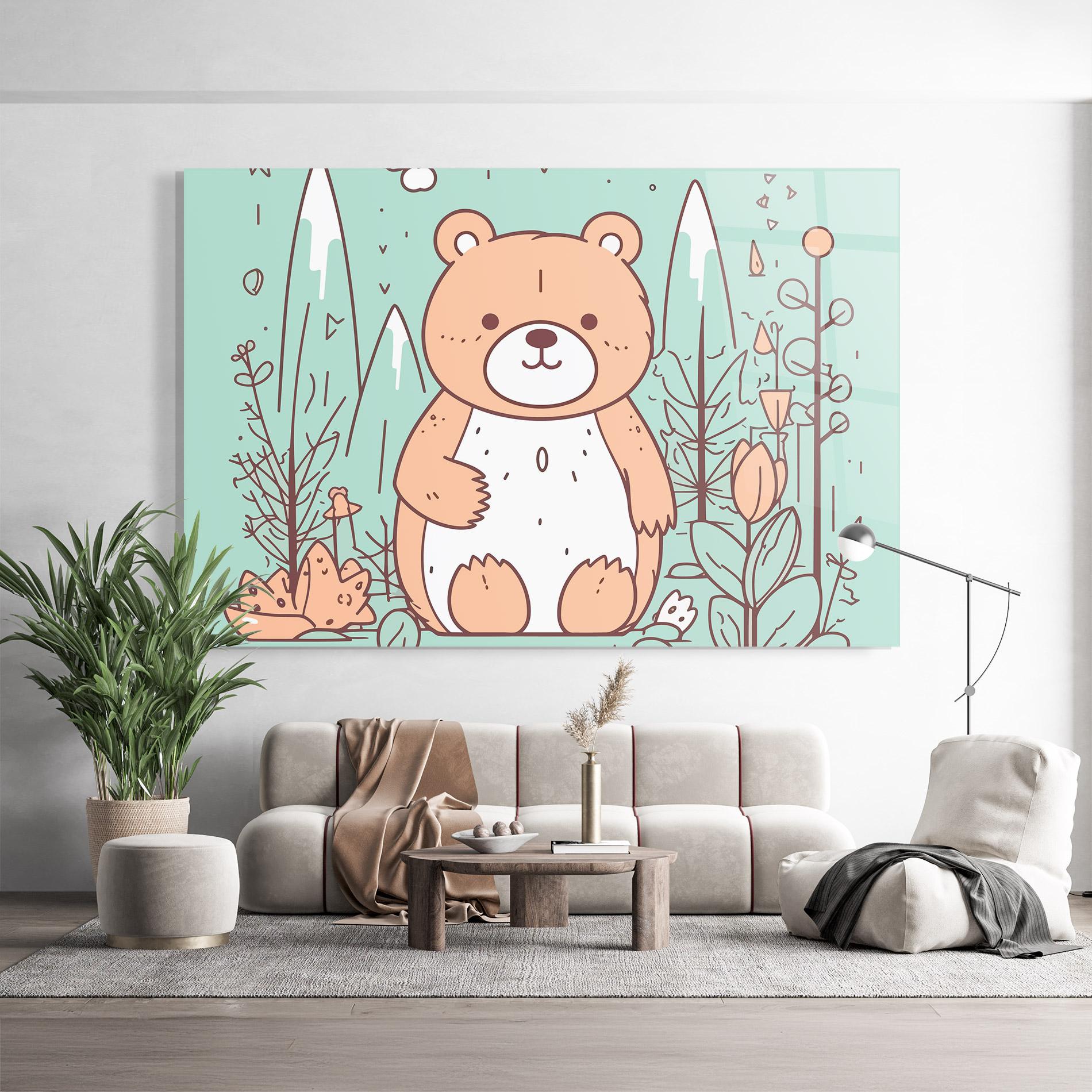 Obraz na Szkle Forest Cute Bear mockup 9