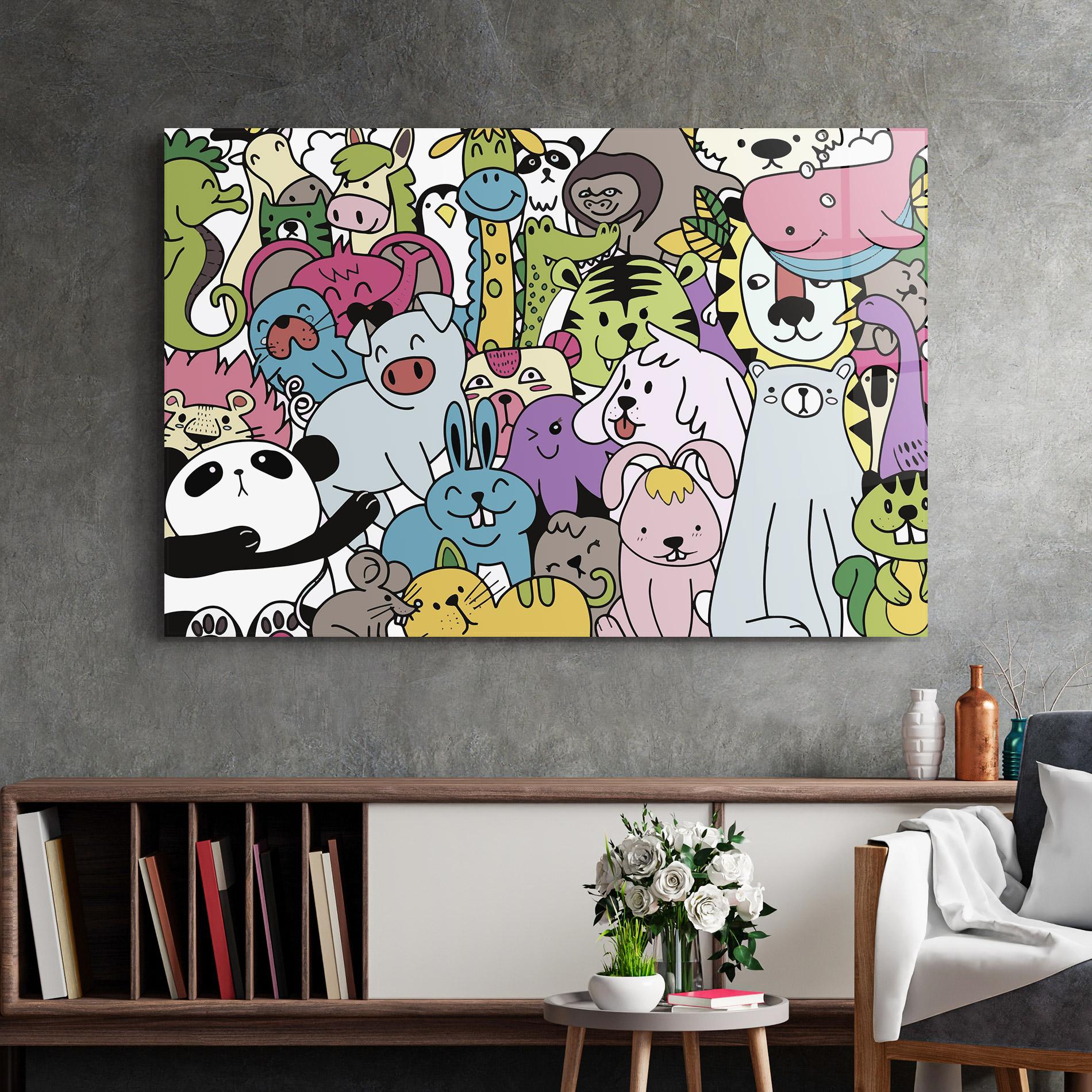 Obraz na Szkle Animals Cartoon mockup 2