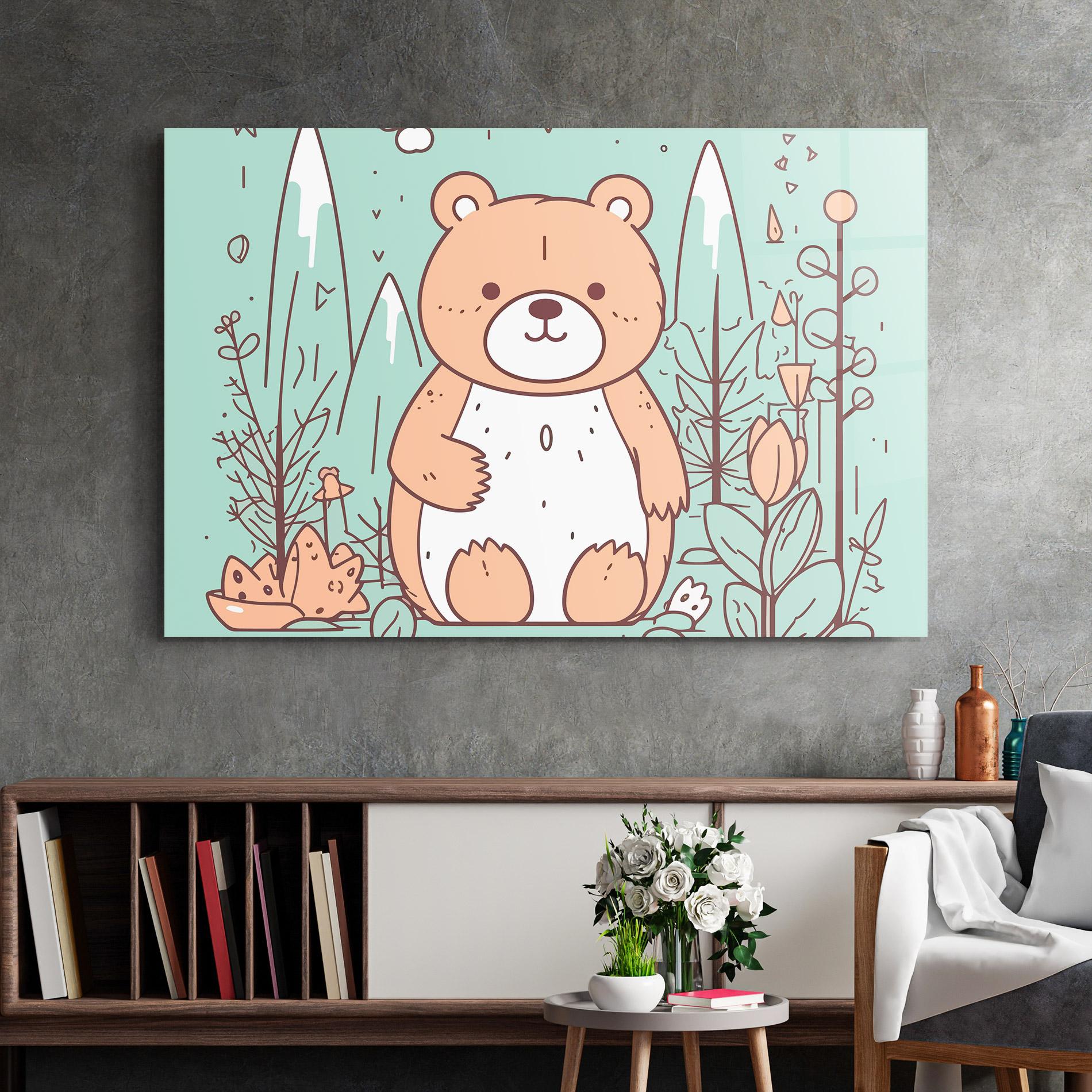 Obraz na Szkle Forest Cute Bear mockup 2