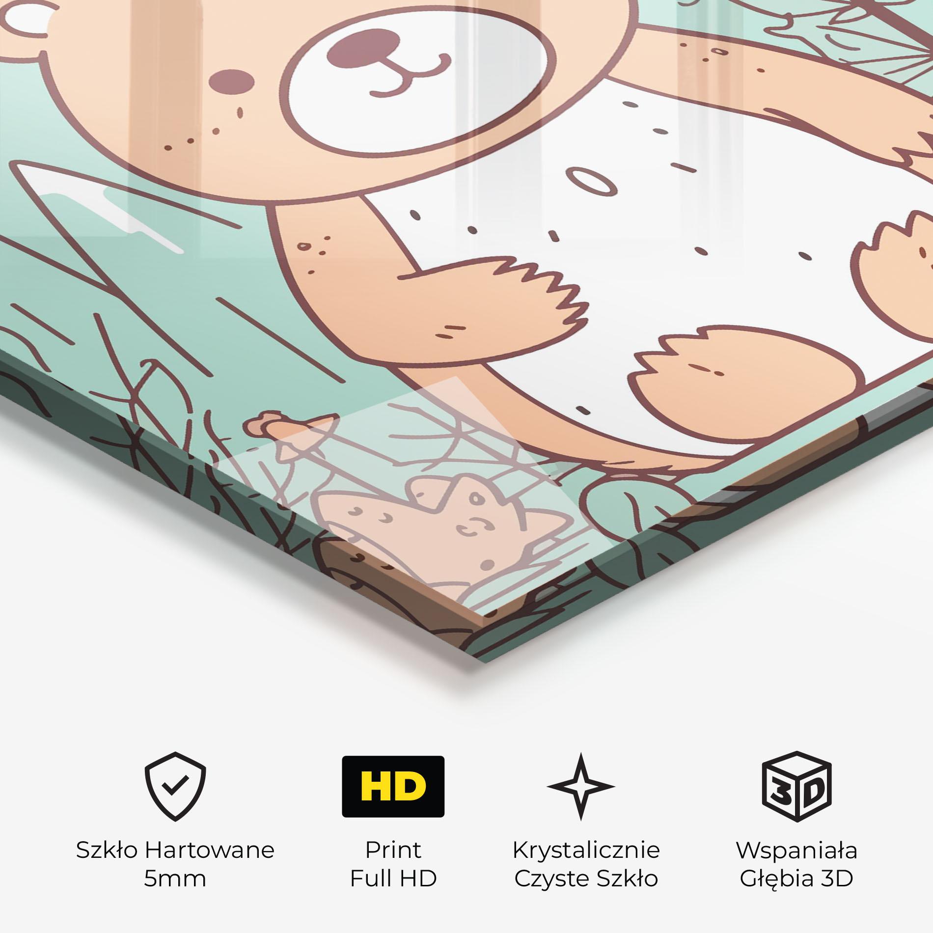 Obraz na Szkle Forest Cute Bear mockup 3