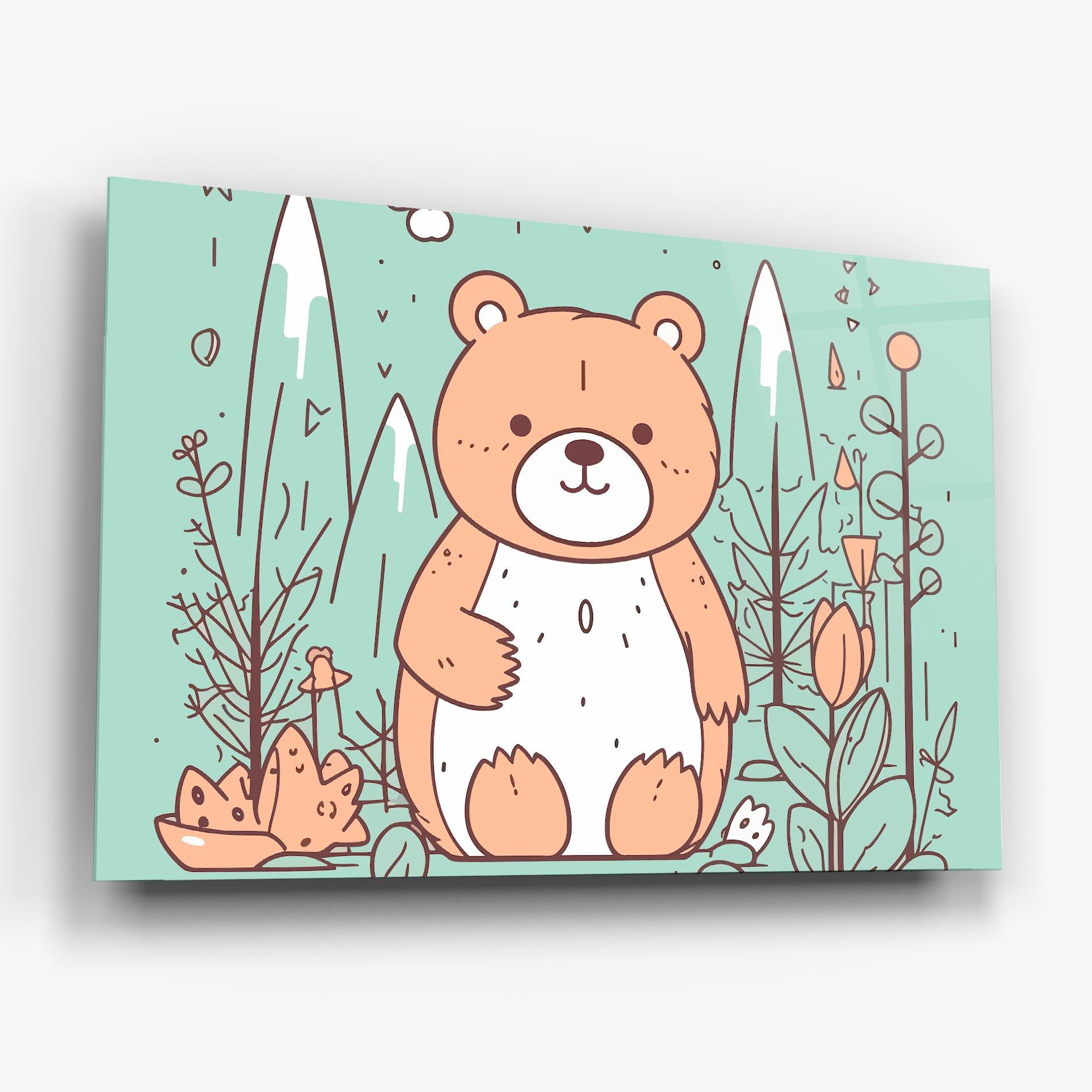 Obraz na Szkle Forest Cute Bear mockup 6
