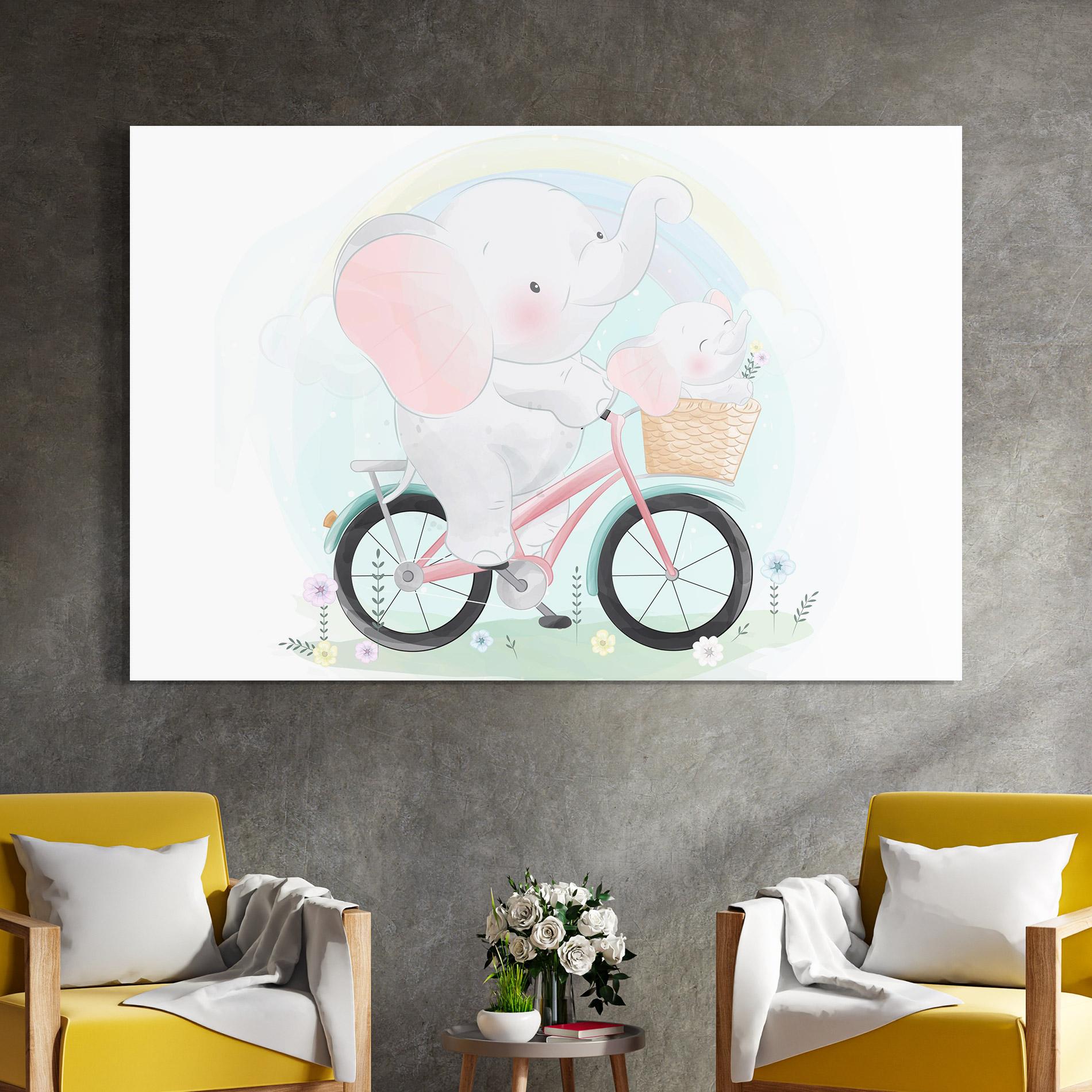 Obraz na Szkle Elephant Bike mockup 4