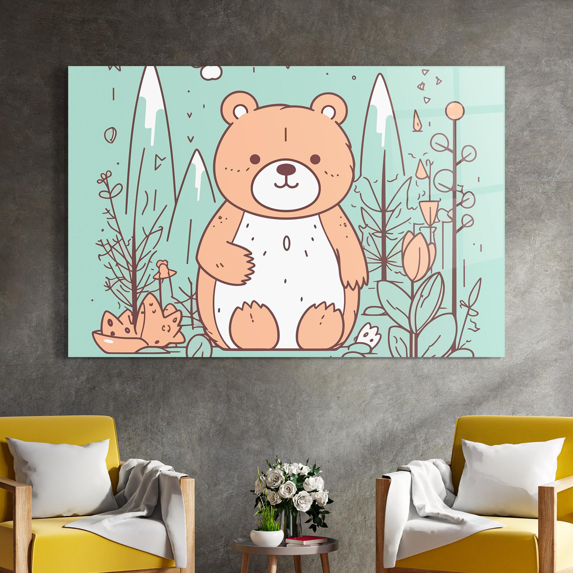 Obraz na Szkle Forest Cute Bear mockup 4
