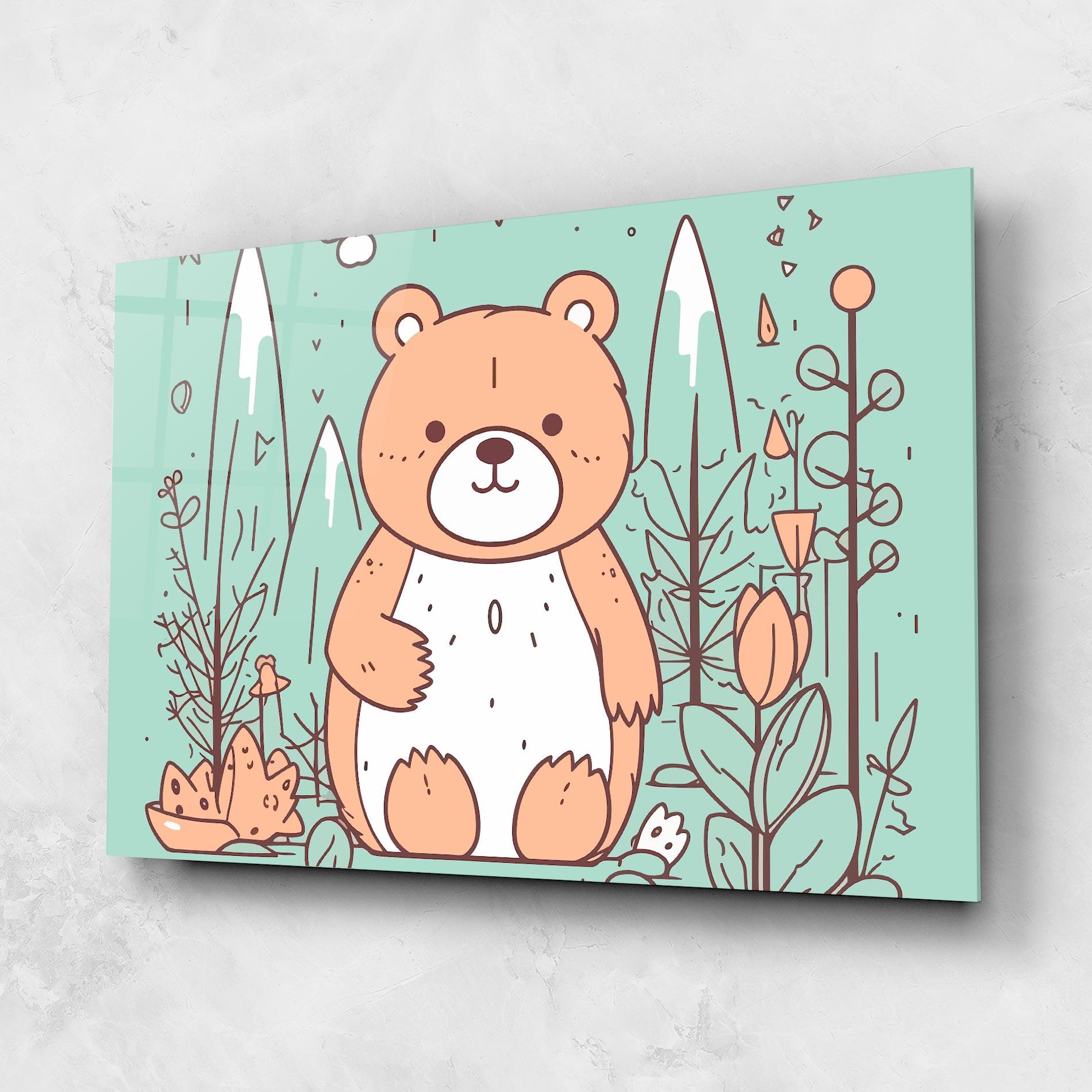 Obraz na Szkle Forest Cute Bear mockup 1