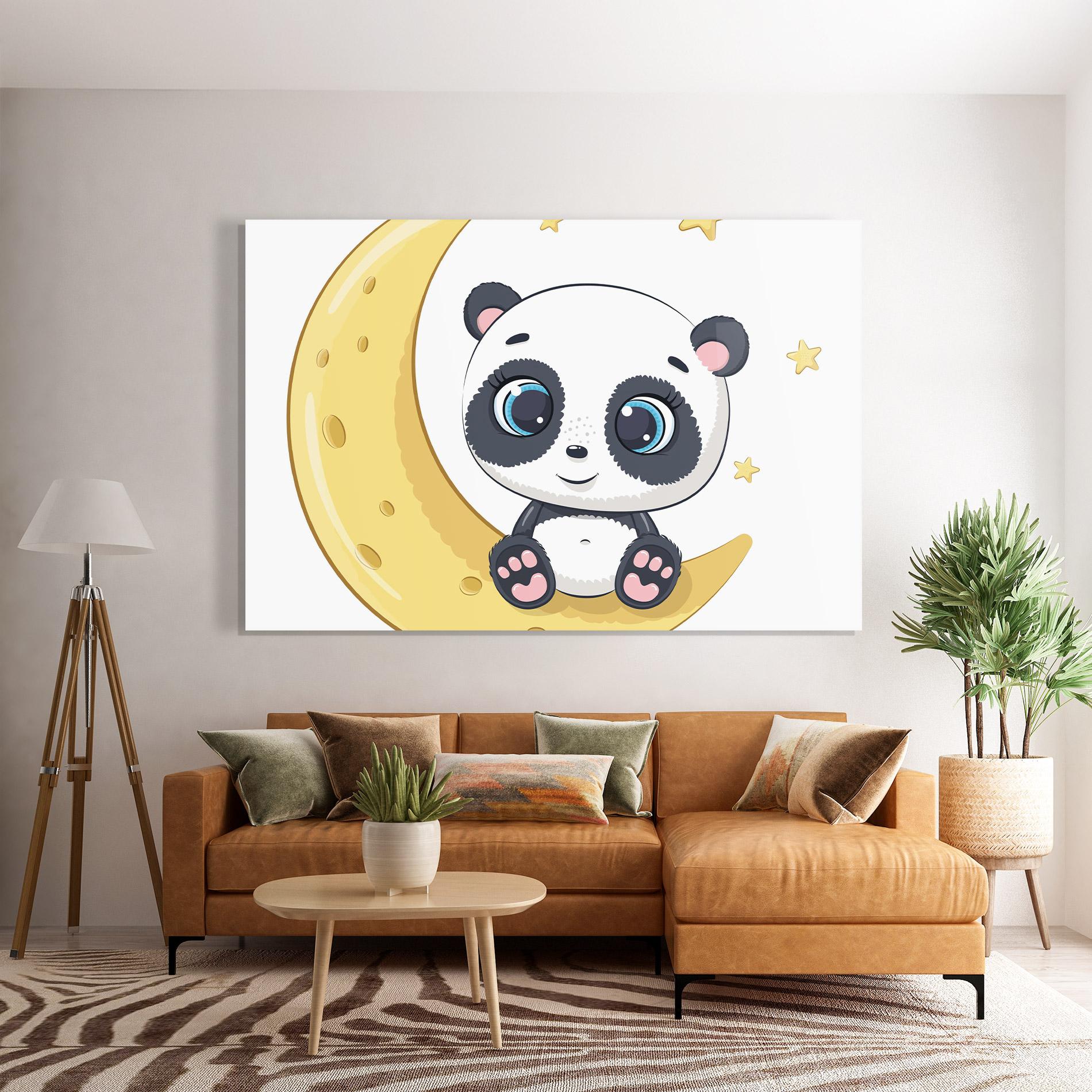Obraz na Szkle Cute Panda Moon mockup 7