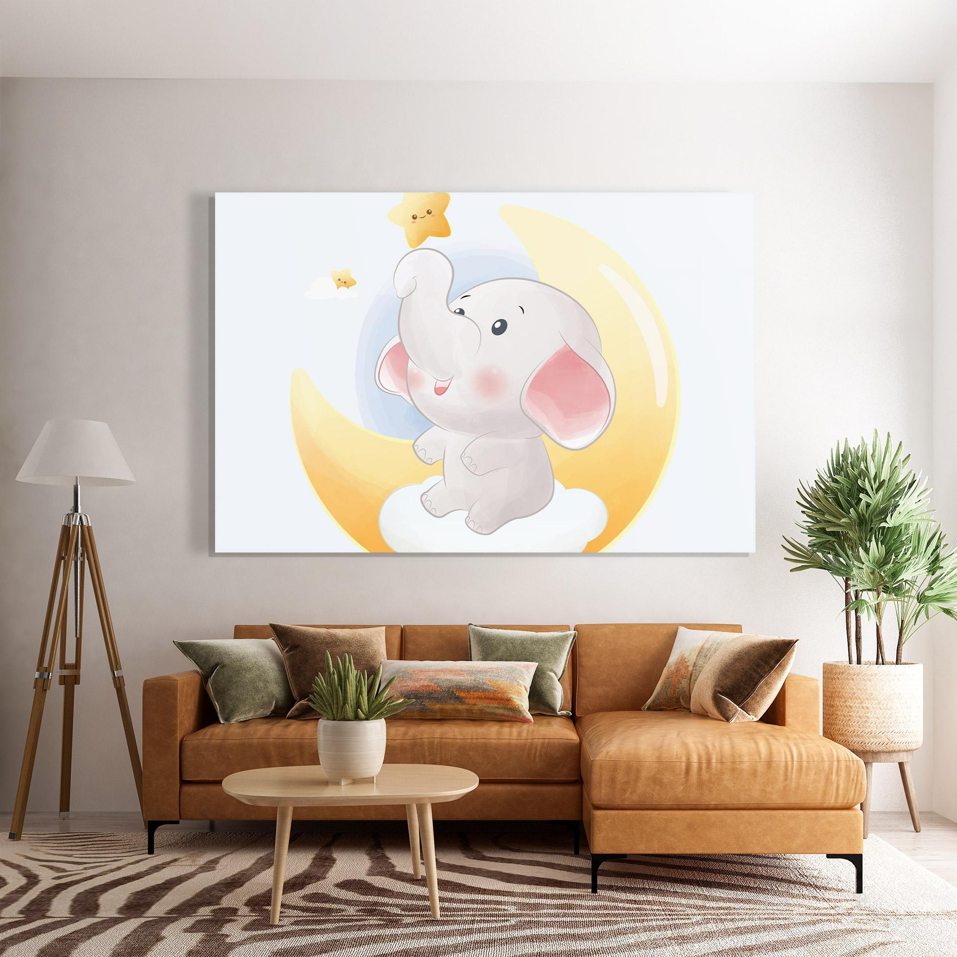 Obraz na Szkle Elephant Yellow Star mockup 7