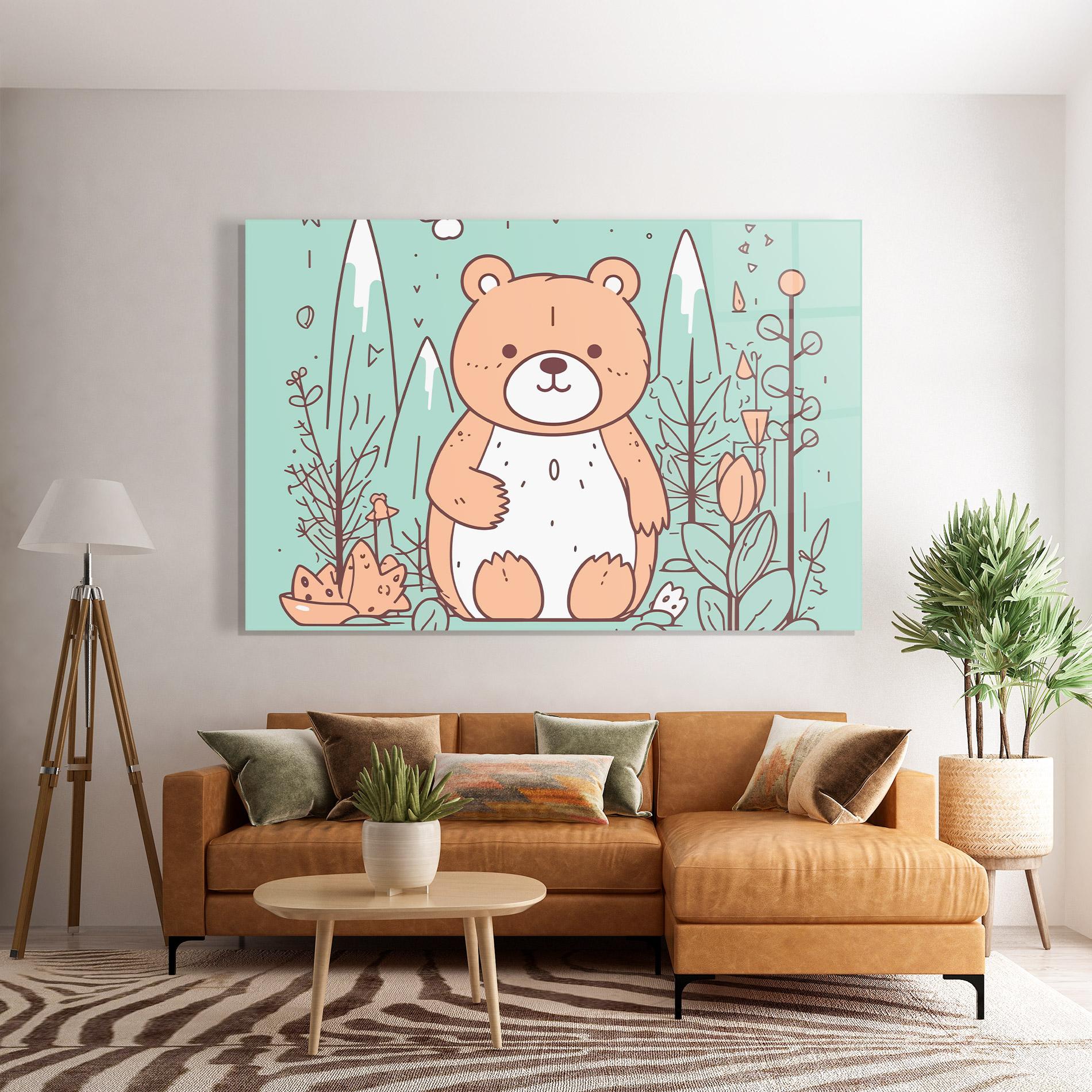 Obraz na Szkle Forest Cute Bear mockup 7