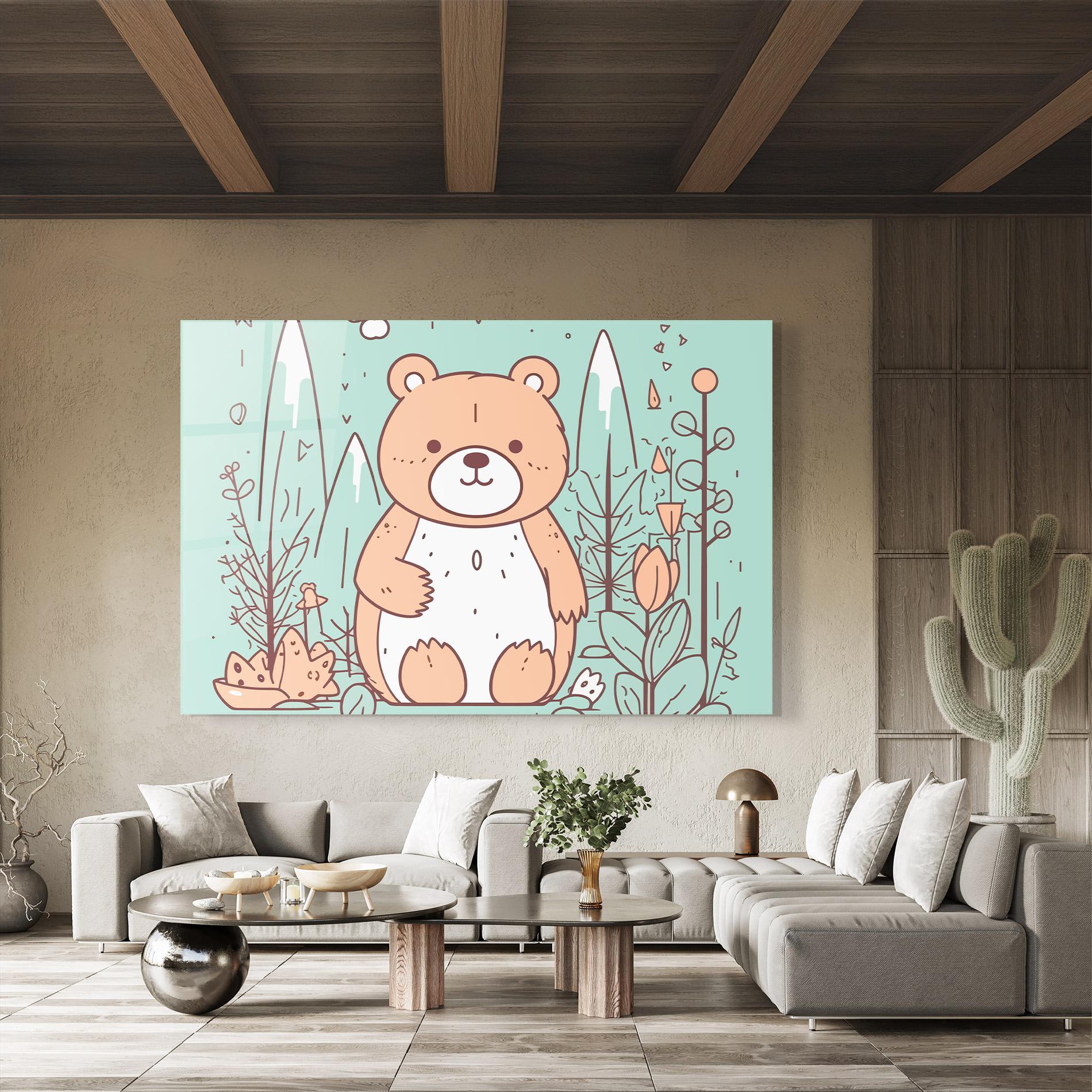 Obraz na Szkle Forest Cute Bear mockup 8