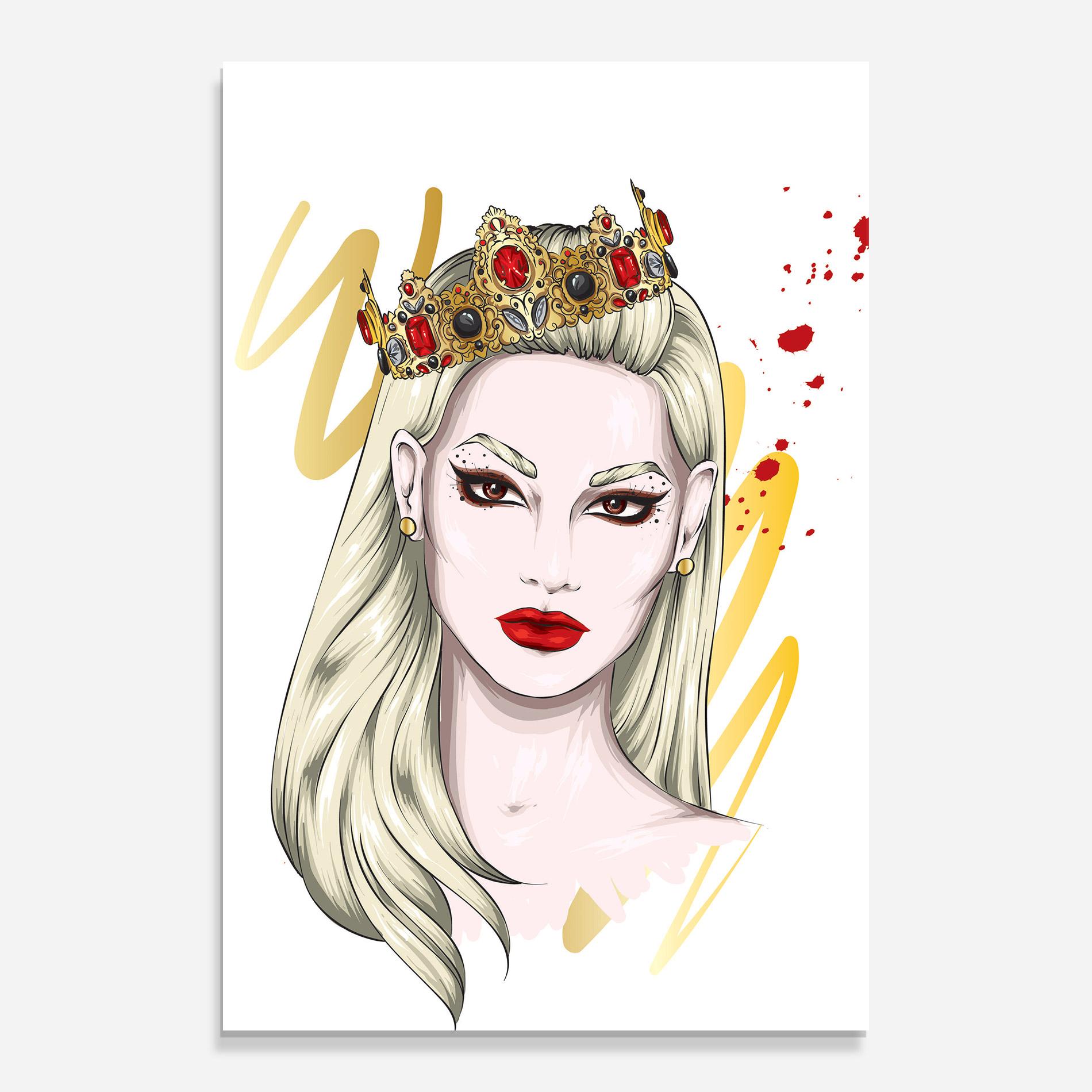 Obraz na Szkle Gold Crown Woman mockup 0