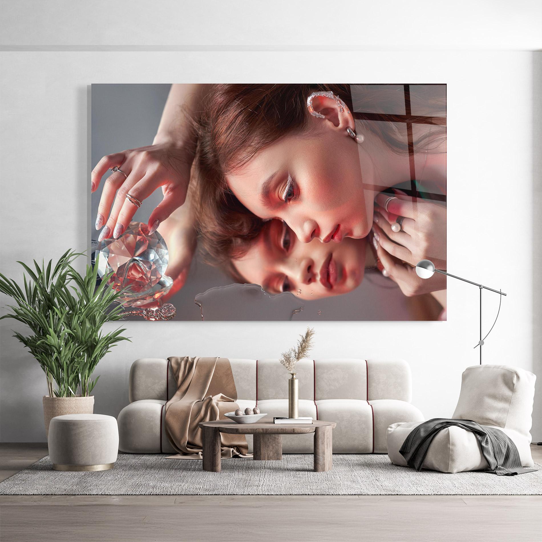 Obraz na Szkle Big Diamond Hand mockup 9