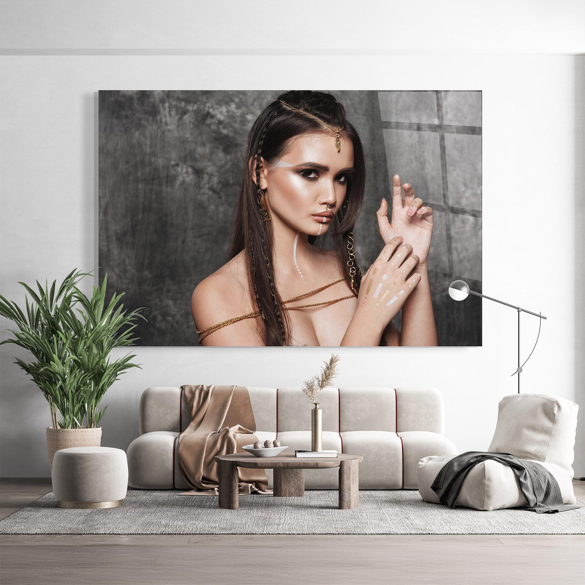 Obraz na Szkle Gold Hair Accessory mockup 9