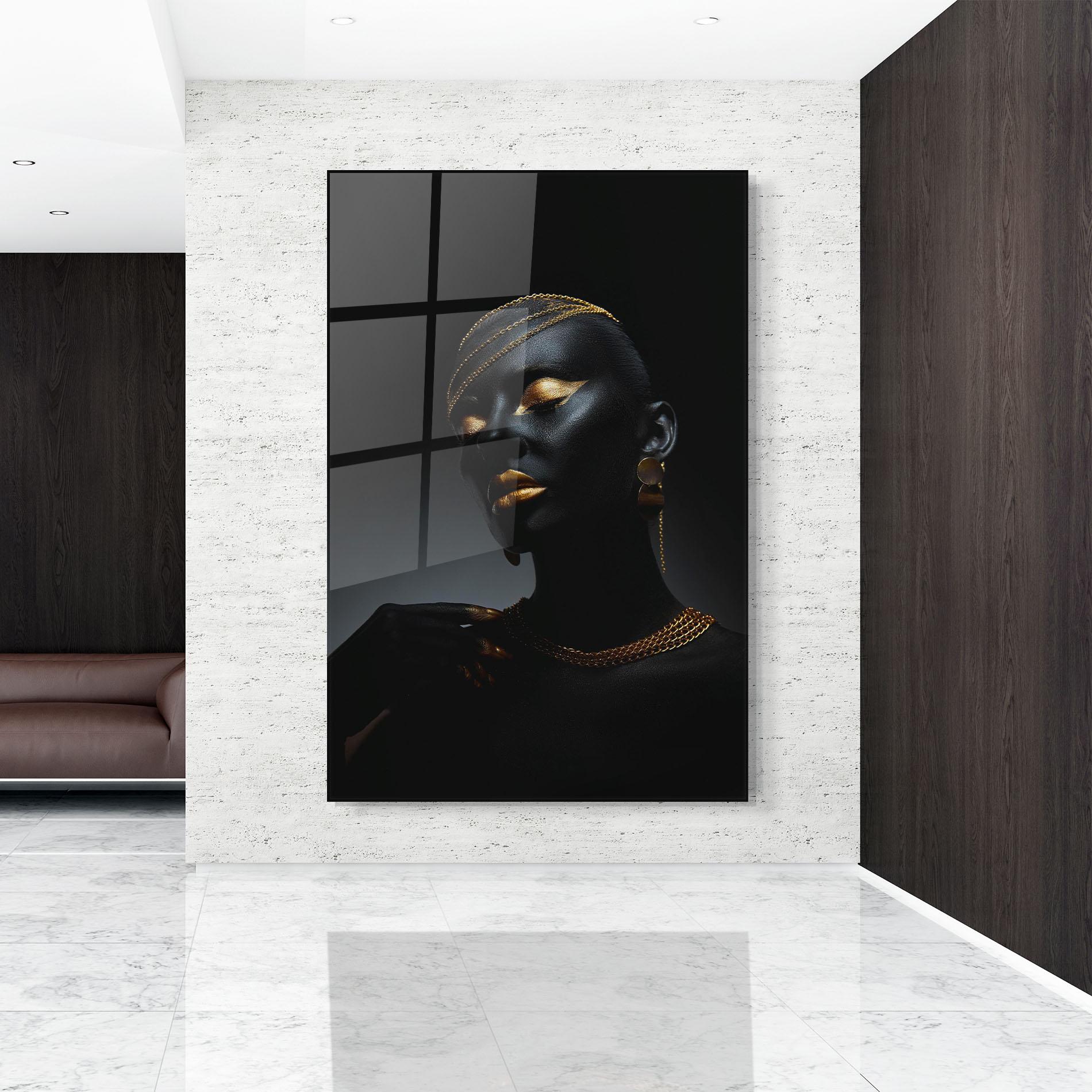 Obraz na Szkle Beauty Gold mockup 9