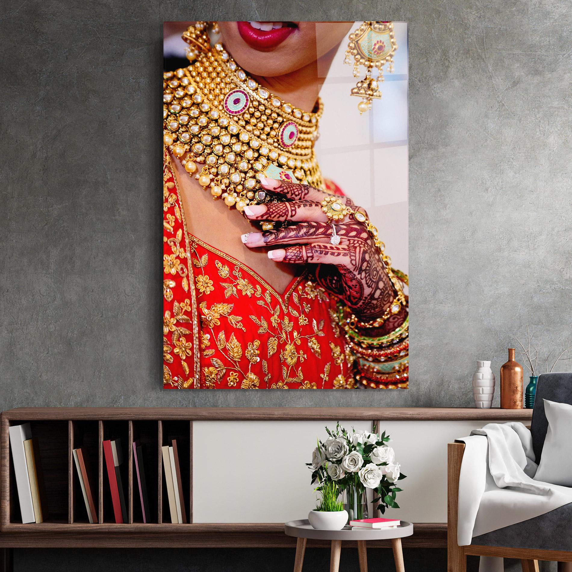 Obraz na Szkle Gold Beautiful Jewelry mockup 2