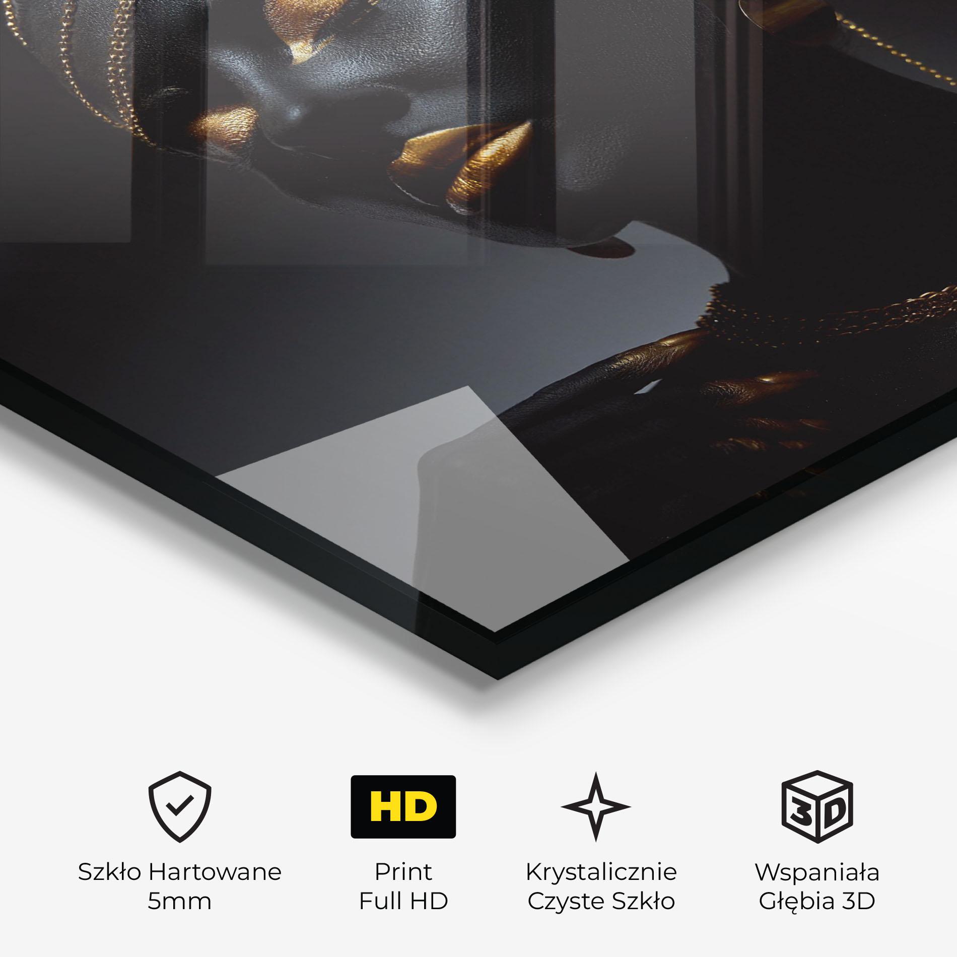 Obraz na Szkle Beauty Gold mockup 3