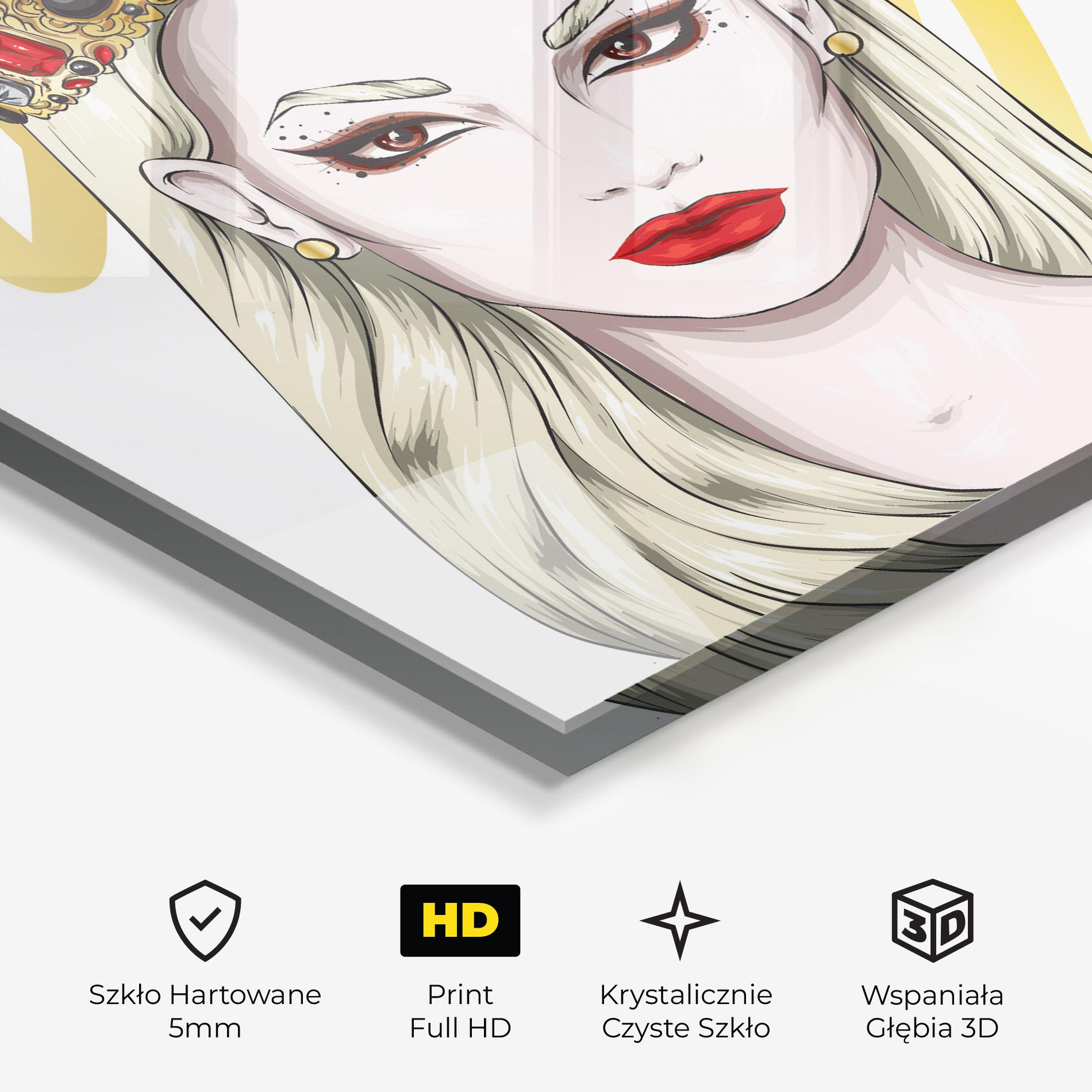 Obraz na Szkle Gold Crown Woman mockup 3