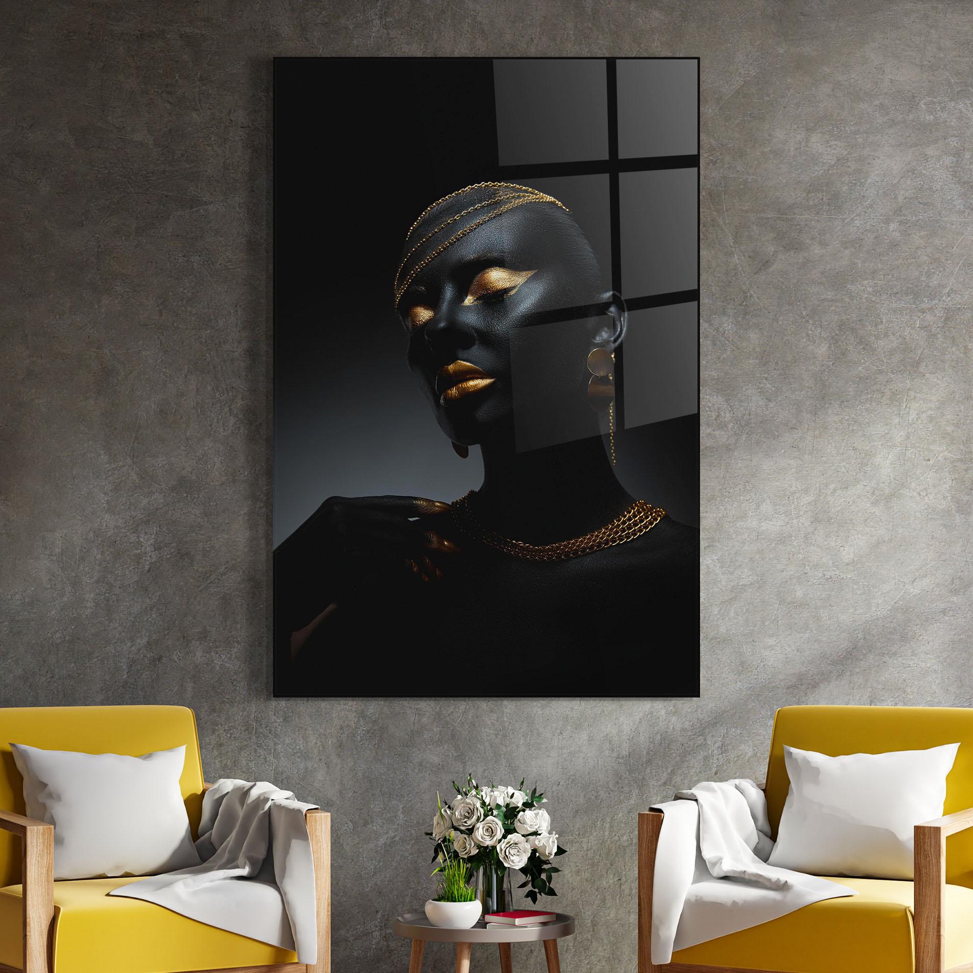 Obraz na Szkle Beauty Gold mockup 4