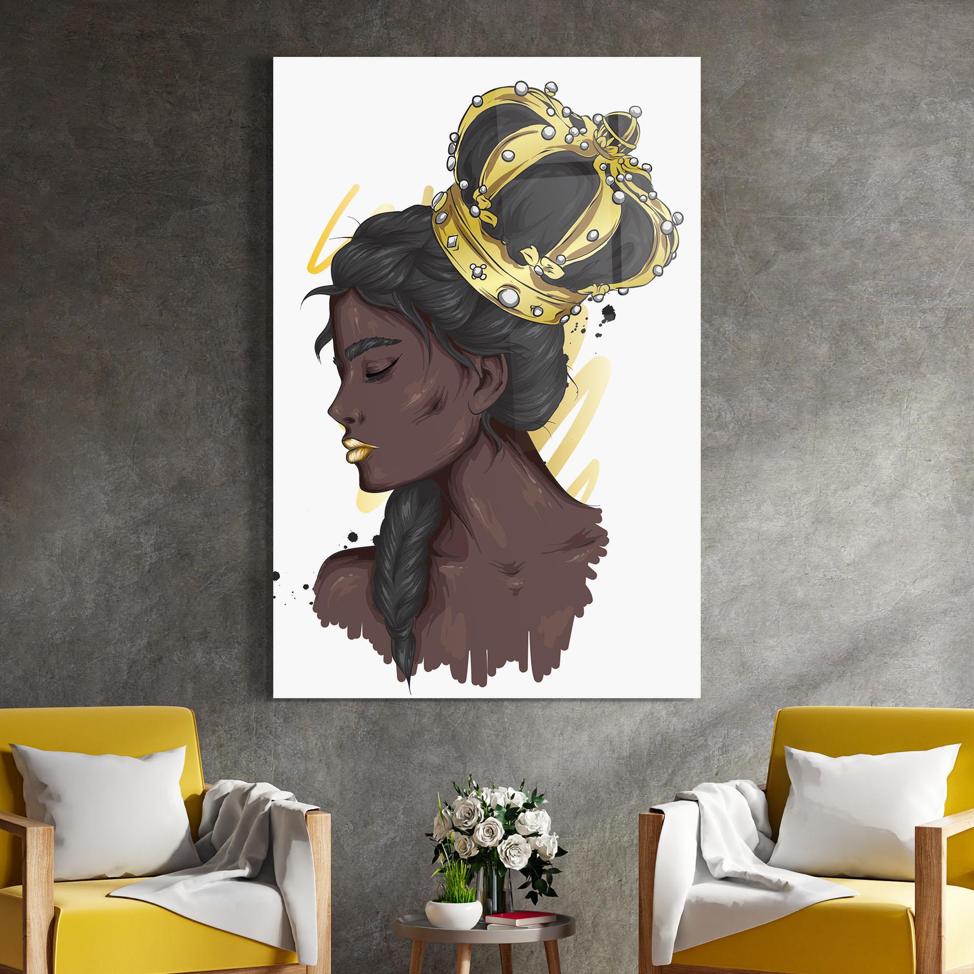 Obraz na Szkle Big Gold Crown mockup 4