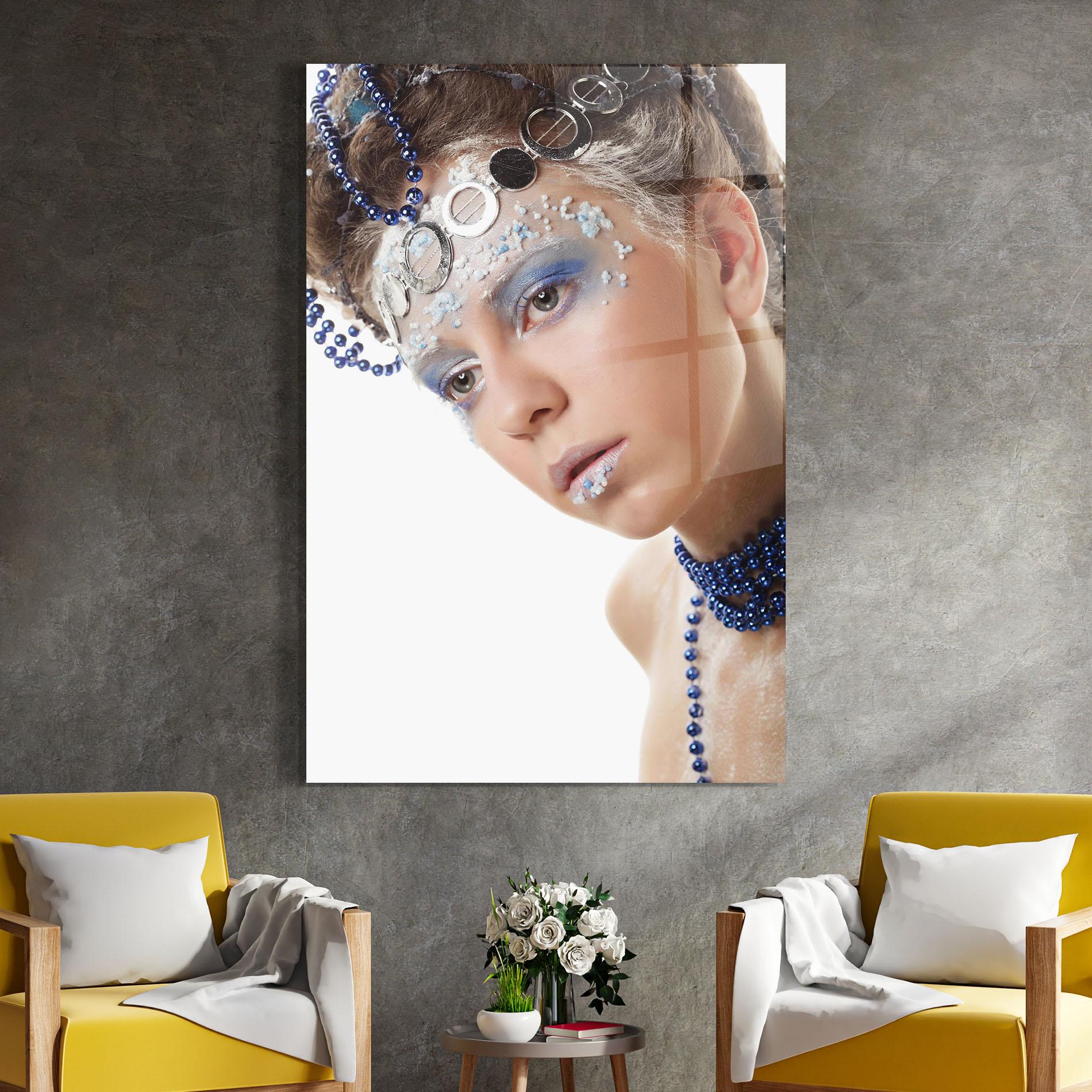 Obraz na Szkle Blue Accessory mockup 4