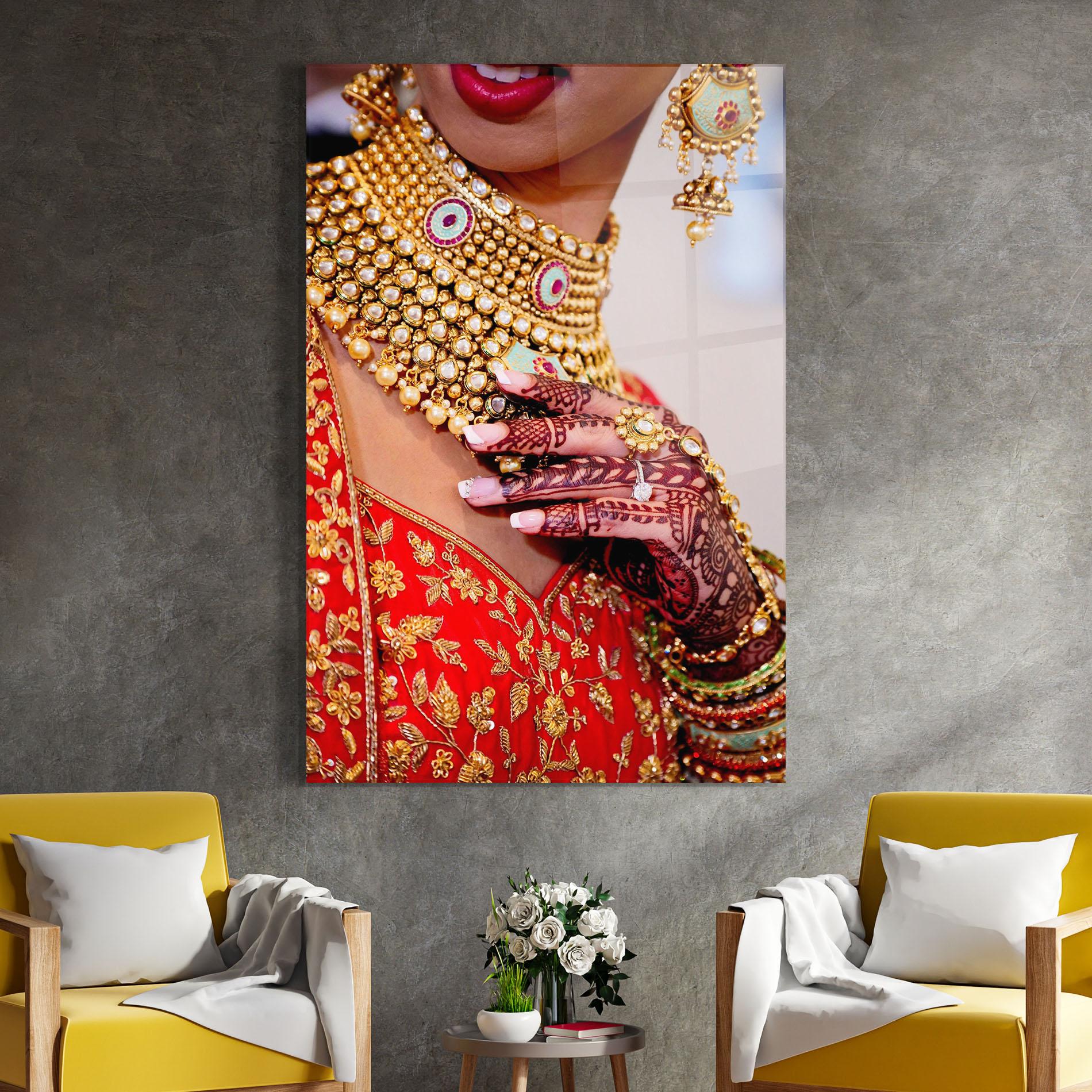 Obraz na Szkle Gold Beautiful Jewelry mockup 4