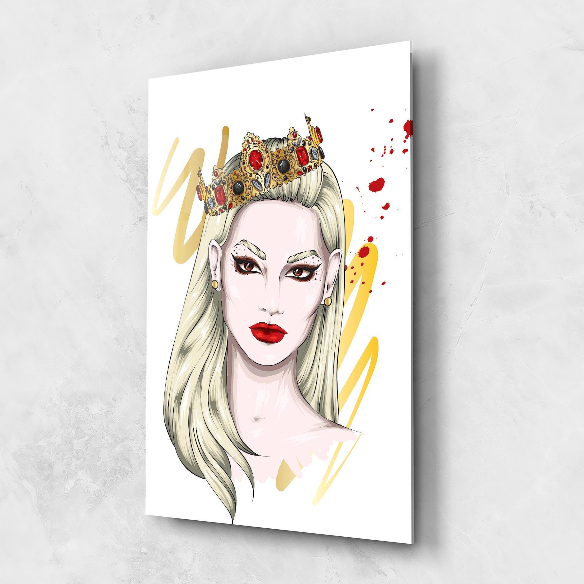 Obraz na Szkle Gold Crown Woman mockup 1