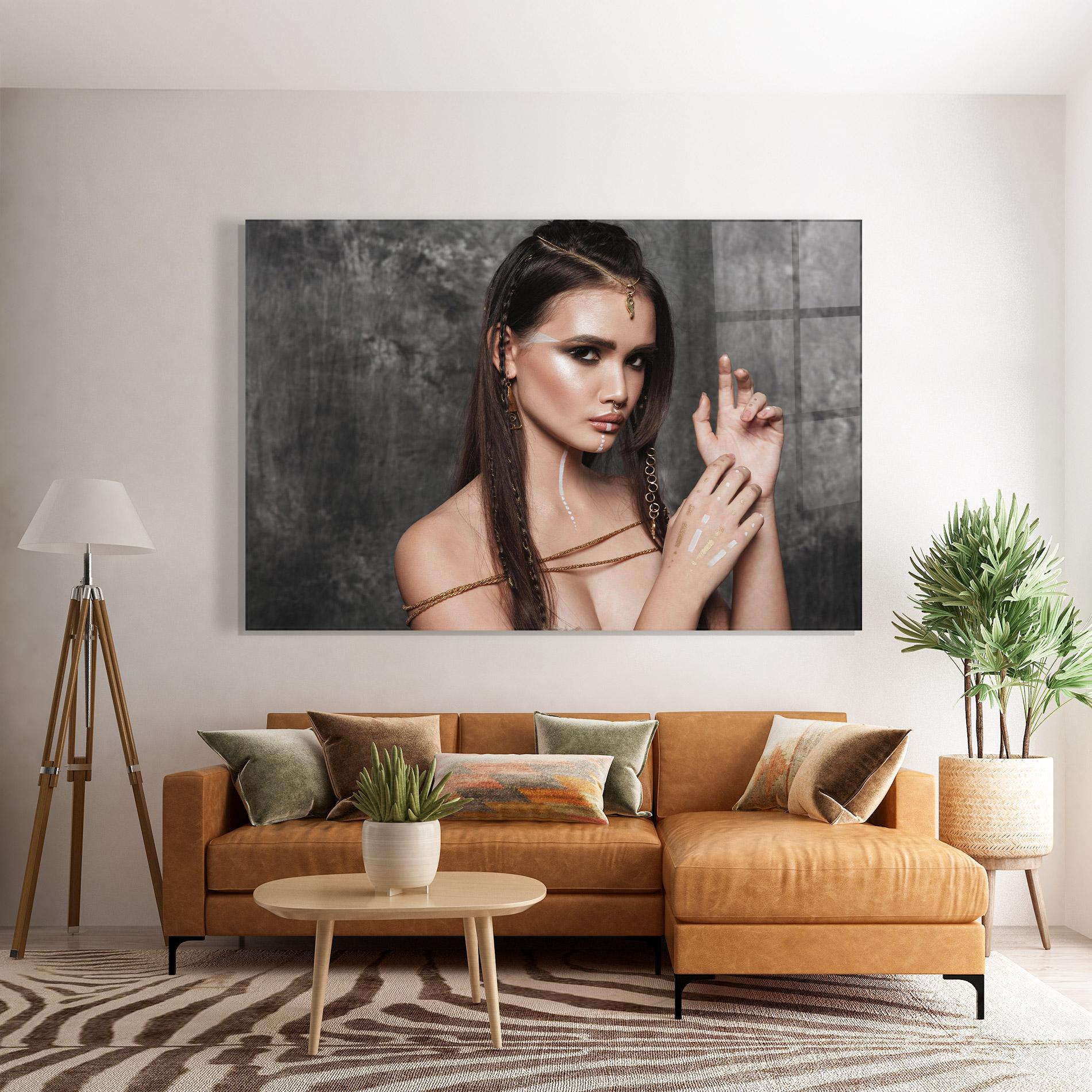 Obraz na Szkle Gold Hair Accessory mockup 7