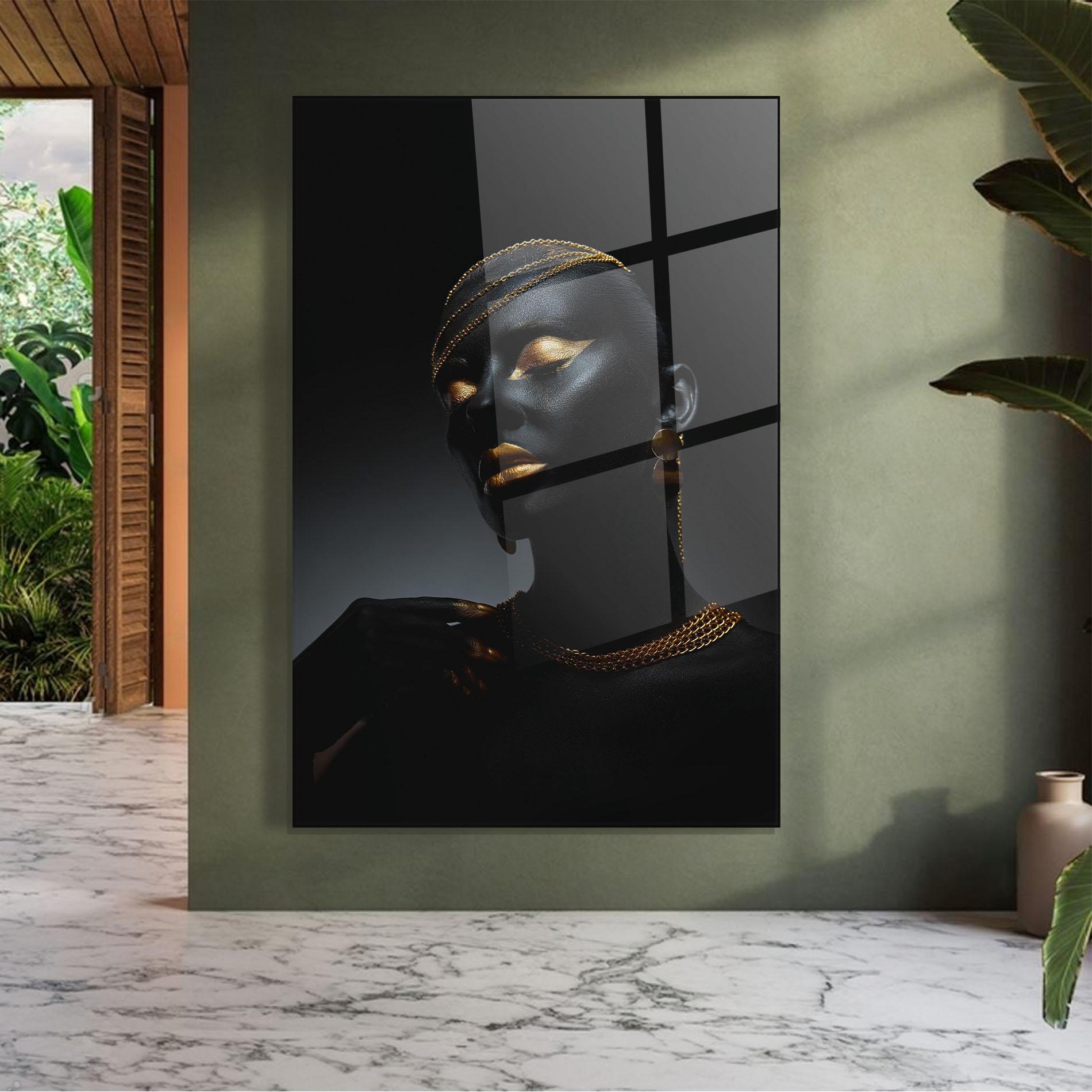 Obraz na Szkle Beauty Gold mockup 7