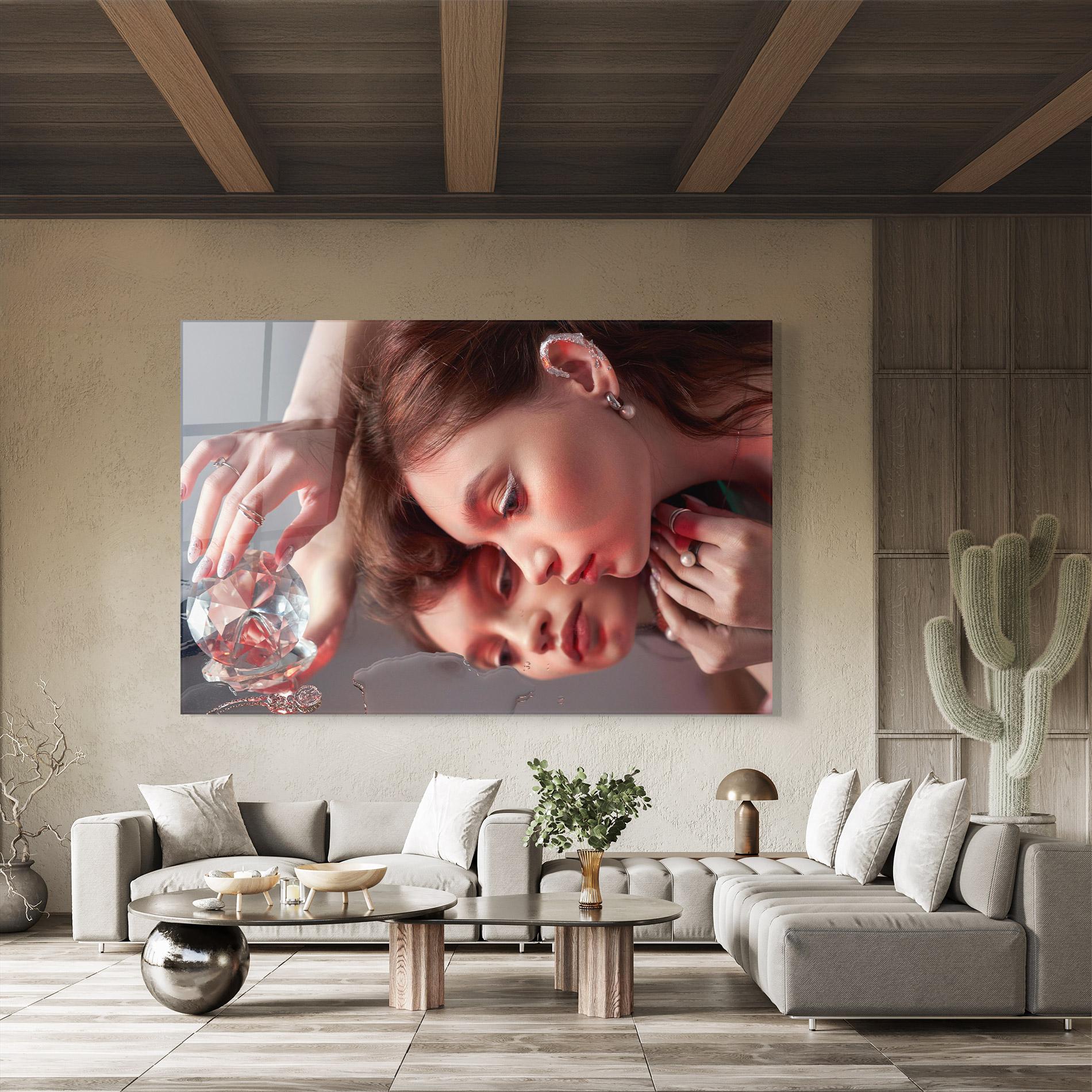 Obraz na Szkle Big Diamond Hand mockup 8