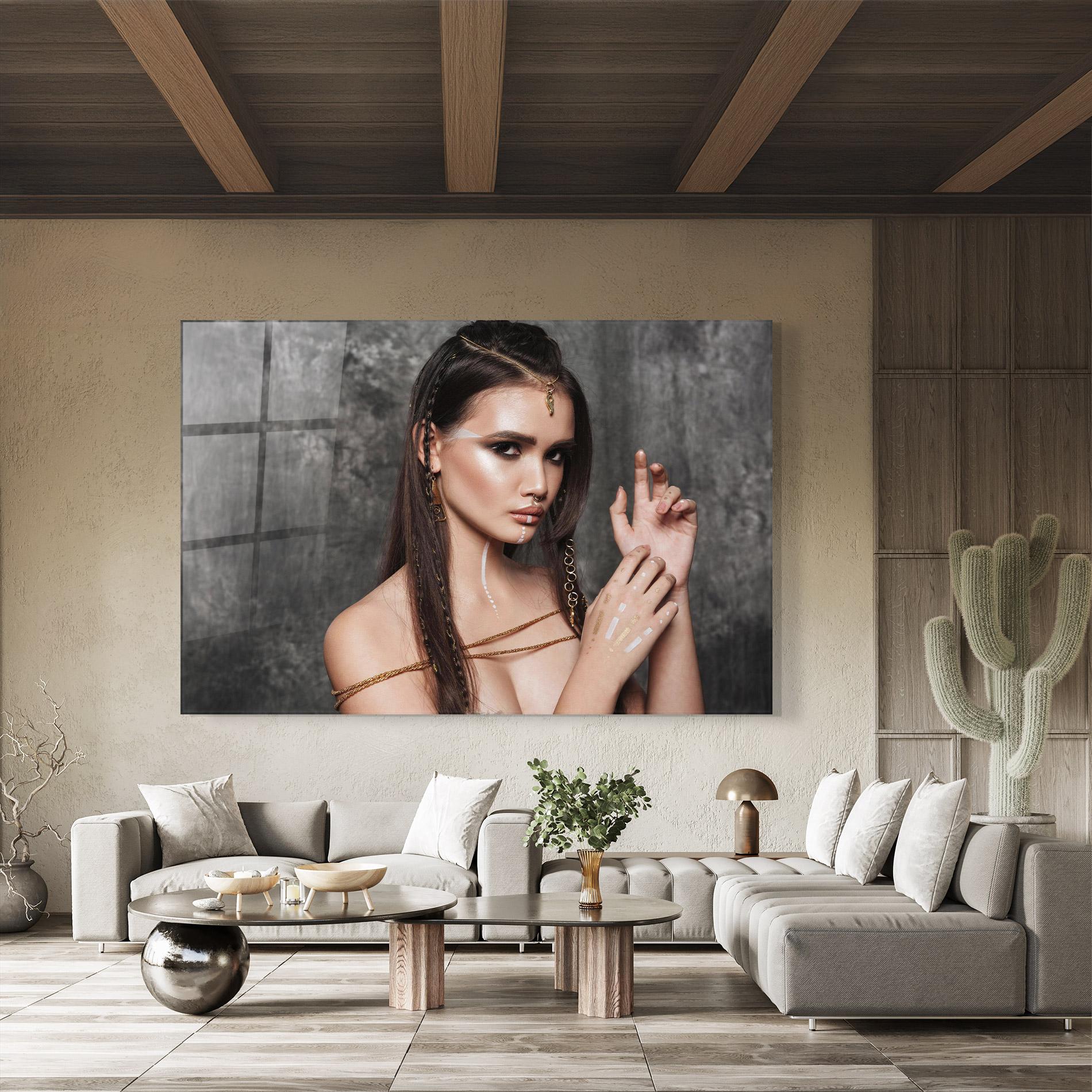 Obraz na Szkle Gold Hair Accessory mockup 8