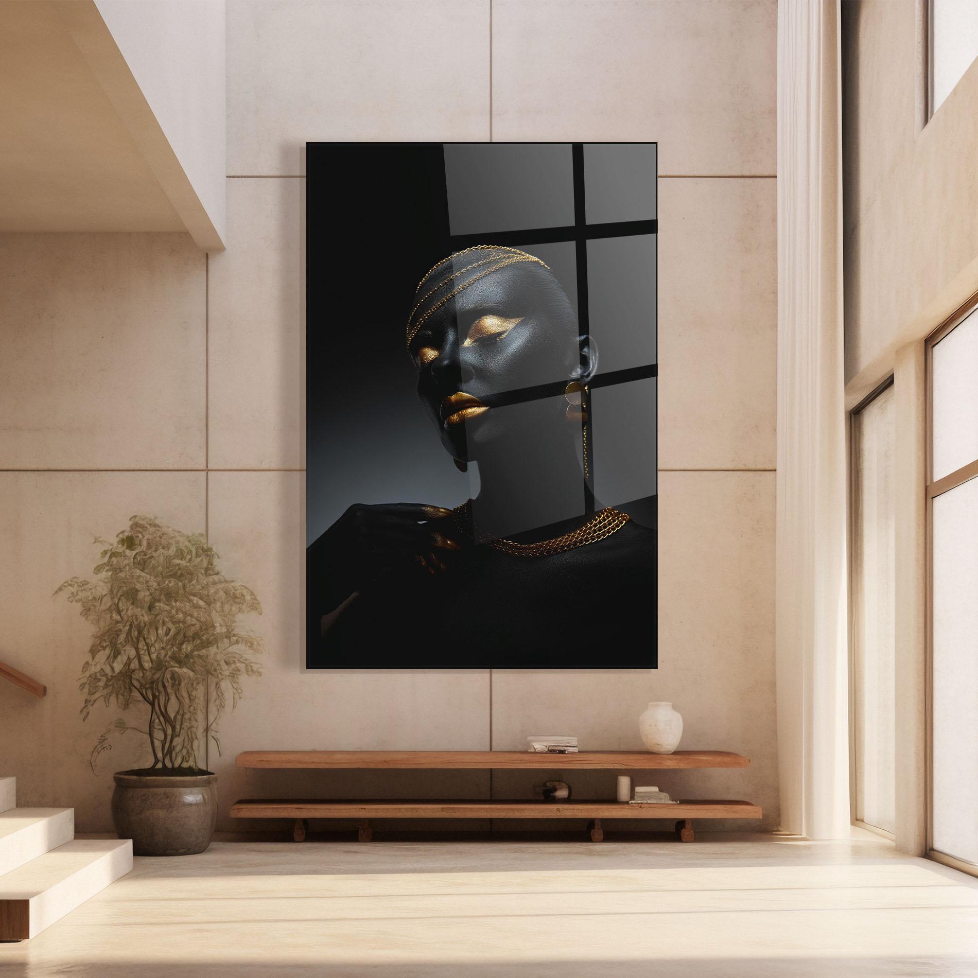 Obraz na Szkle Beauty Gold mockup 8