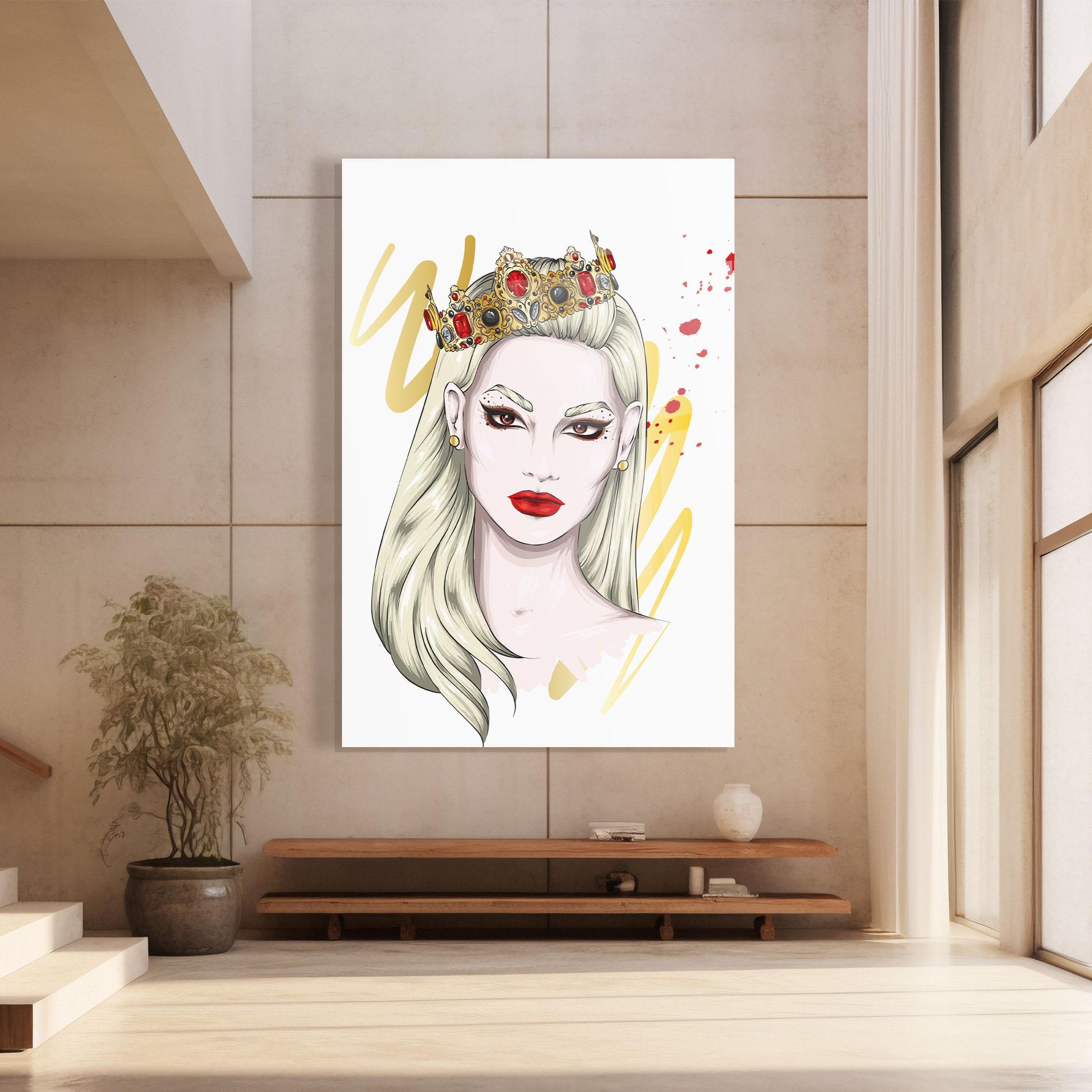 Obraz na Szkle Gold Crown Woman mockup 8