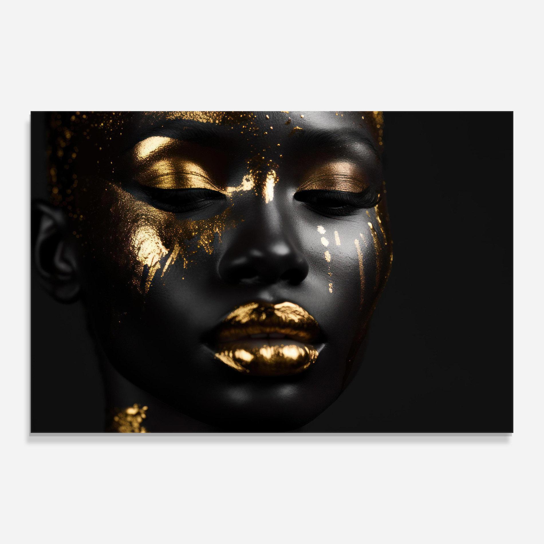 Obraz na Szkle Gold Eyes Makeup mockup 0