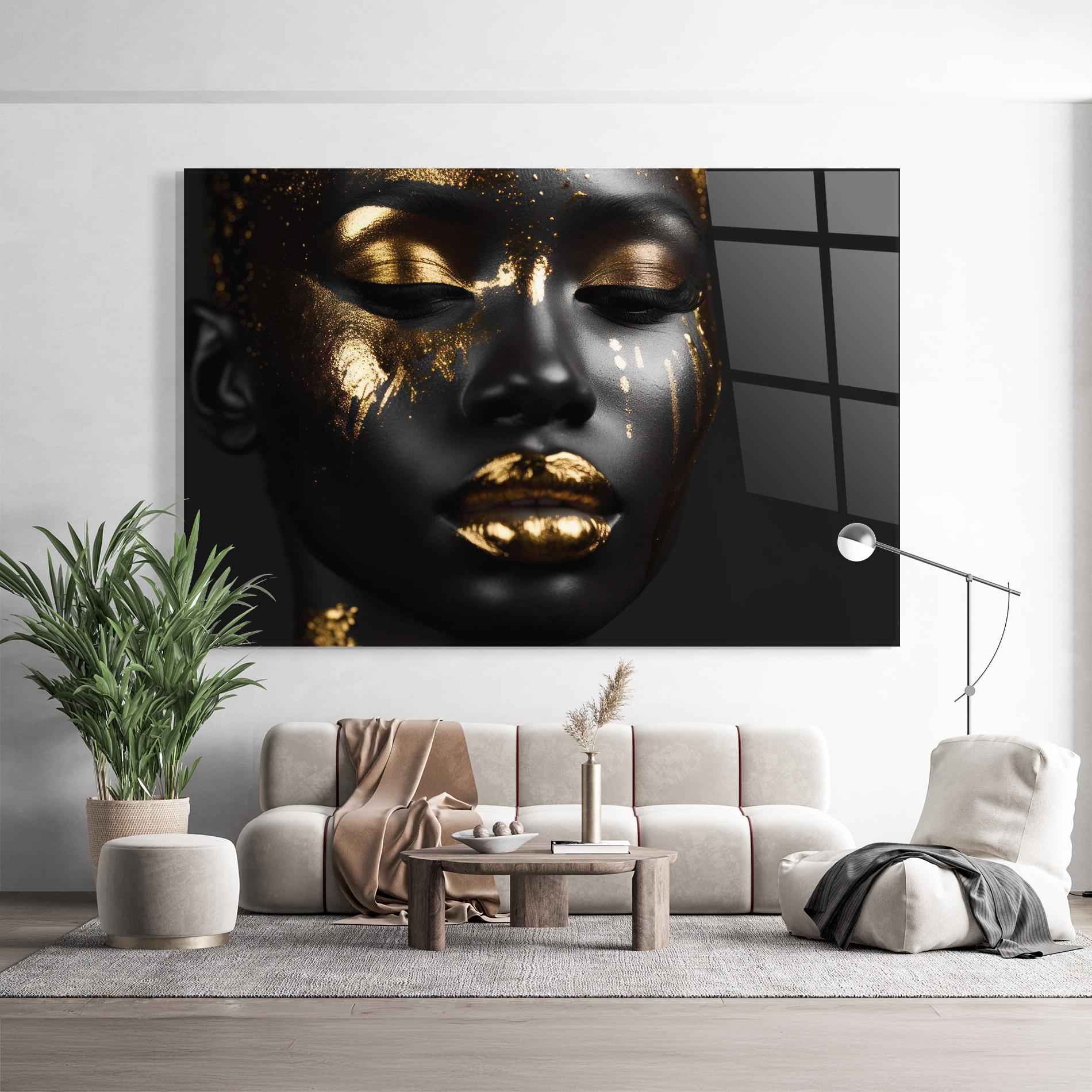 Obraz na Szkle Gold Eyes Makeup mockup 9