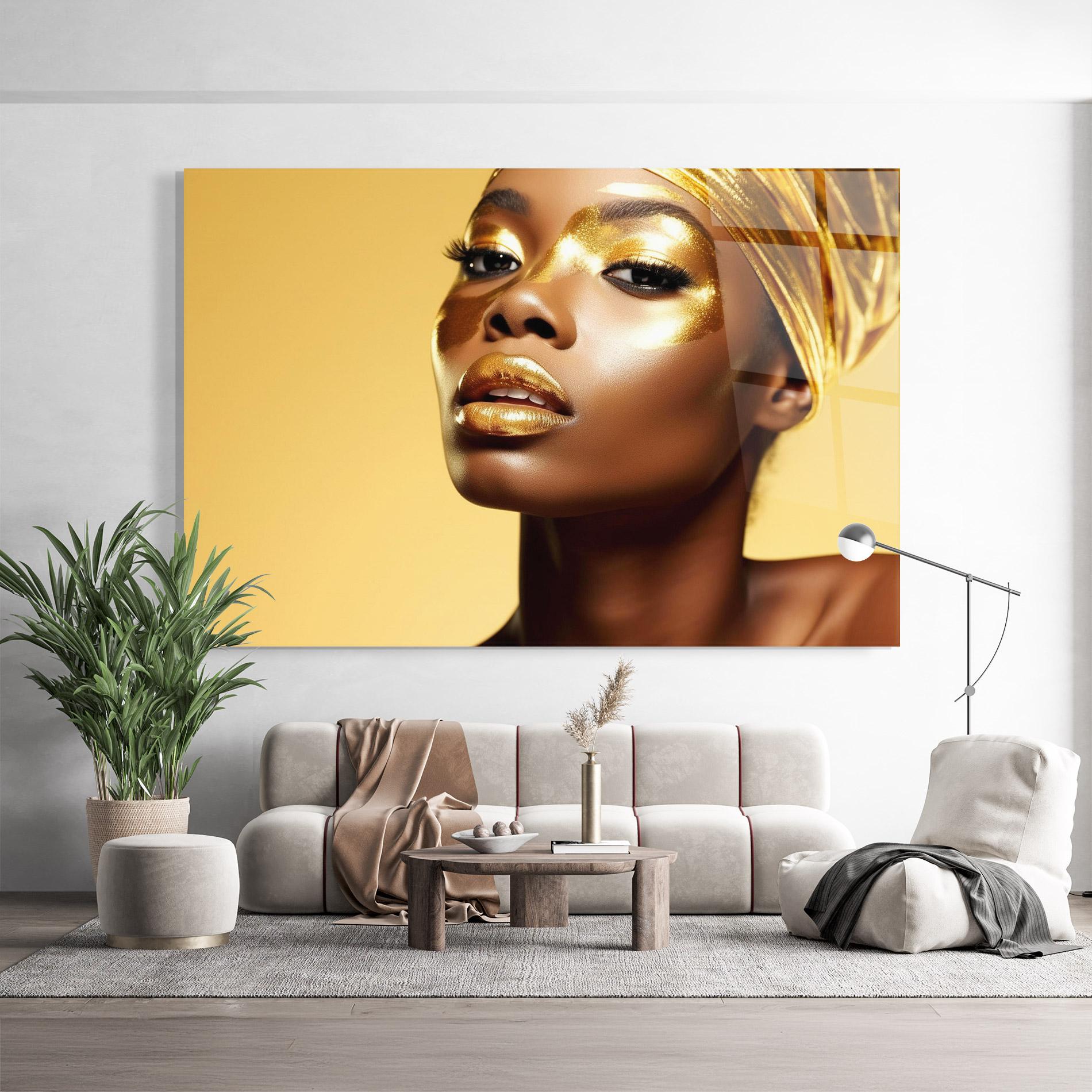 Obraz na Szkle Gold Headdress mockup 9