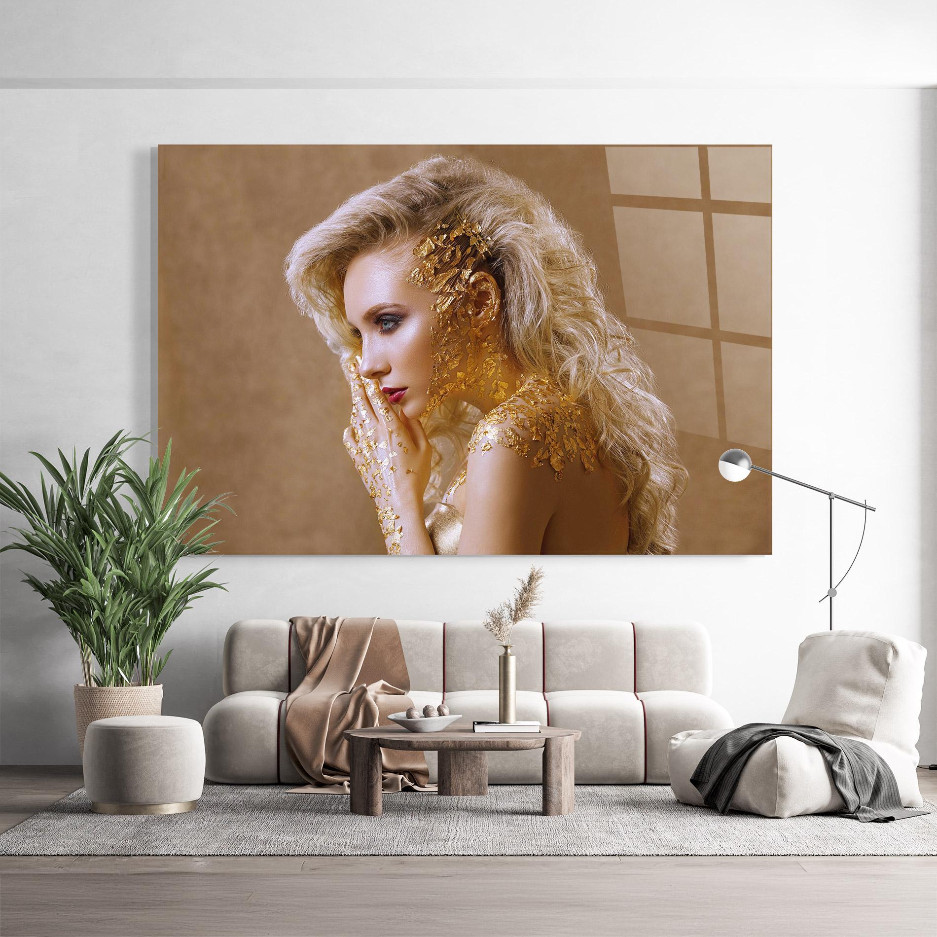 Obraz na Szkle Gold Paper Makeup mockup 9