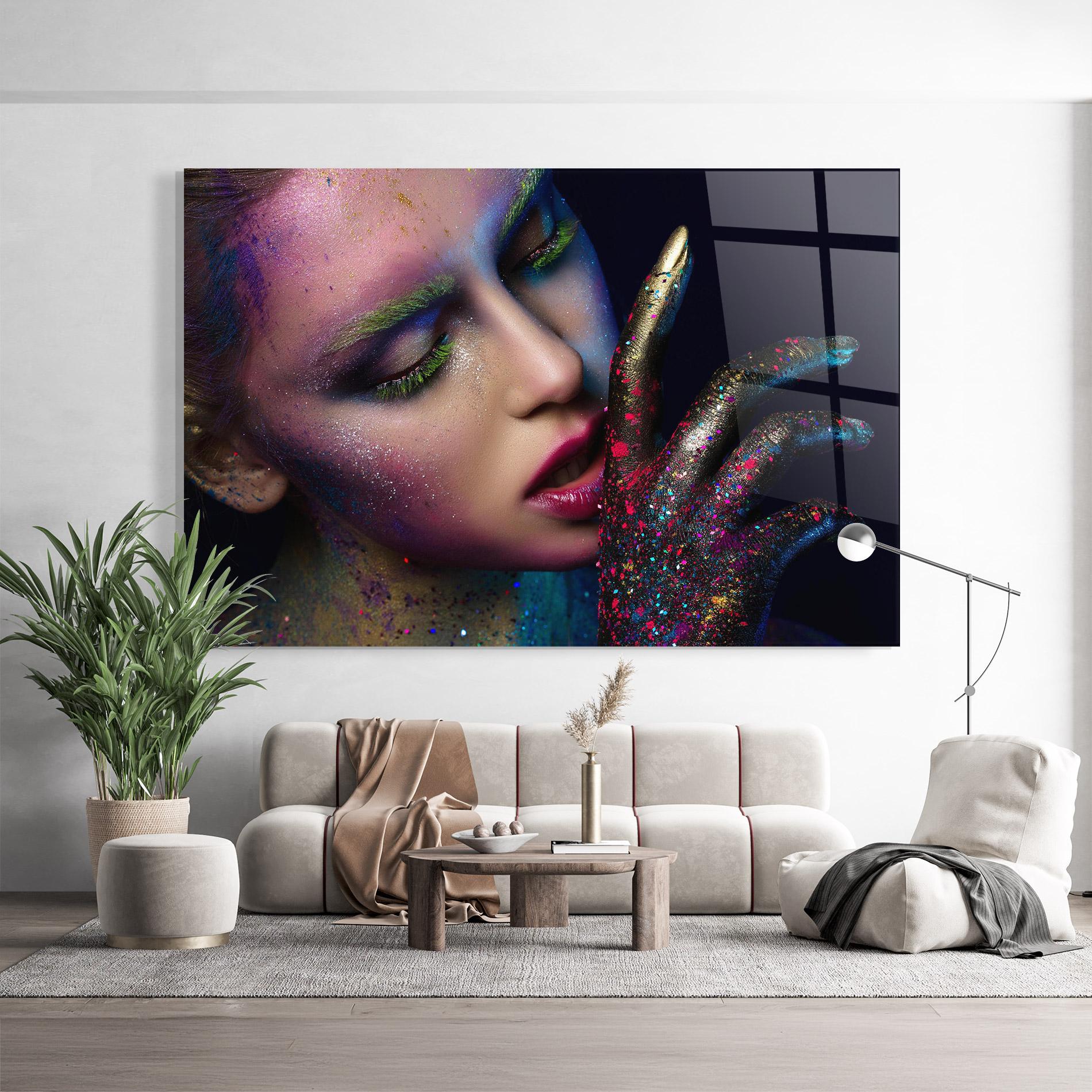 Obraz na Szkle Green Eyelashes mockup 9