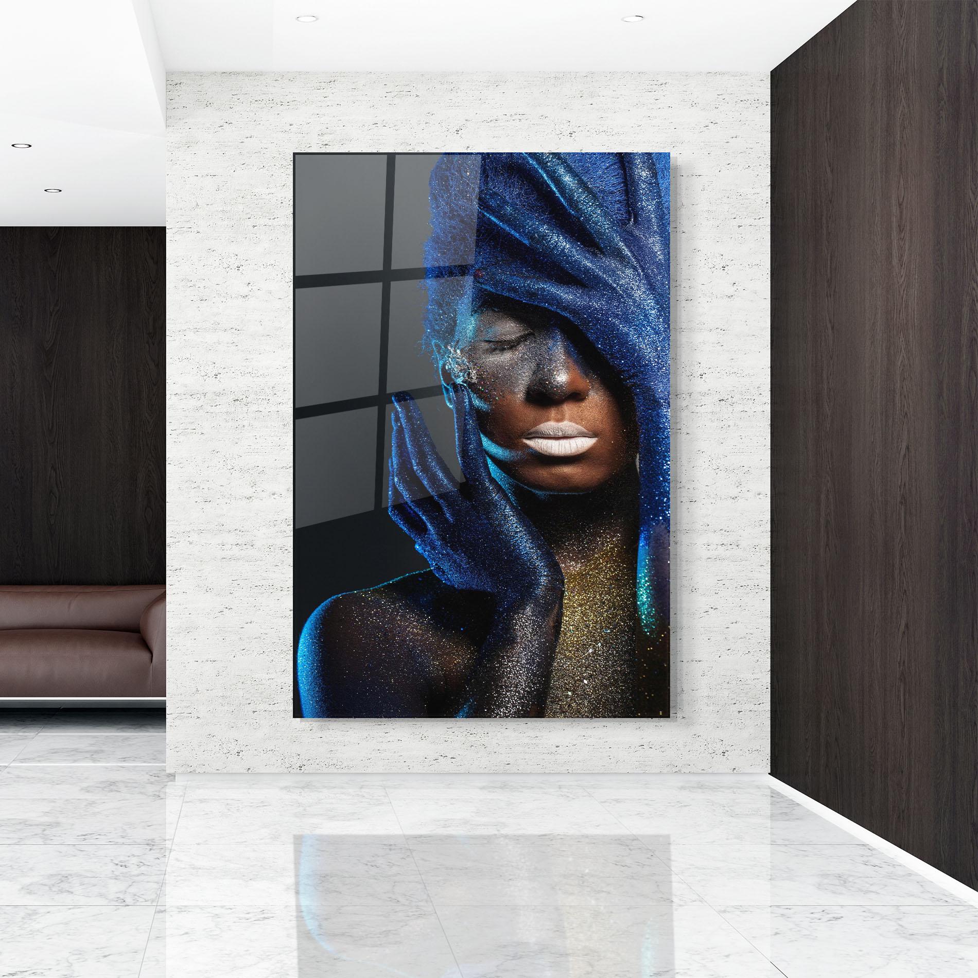 Obraz na Szkle Blue Hair Hands mockup 9