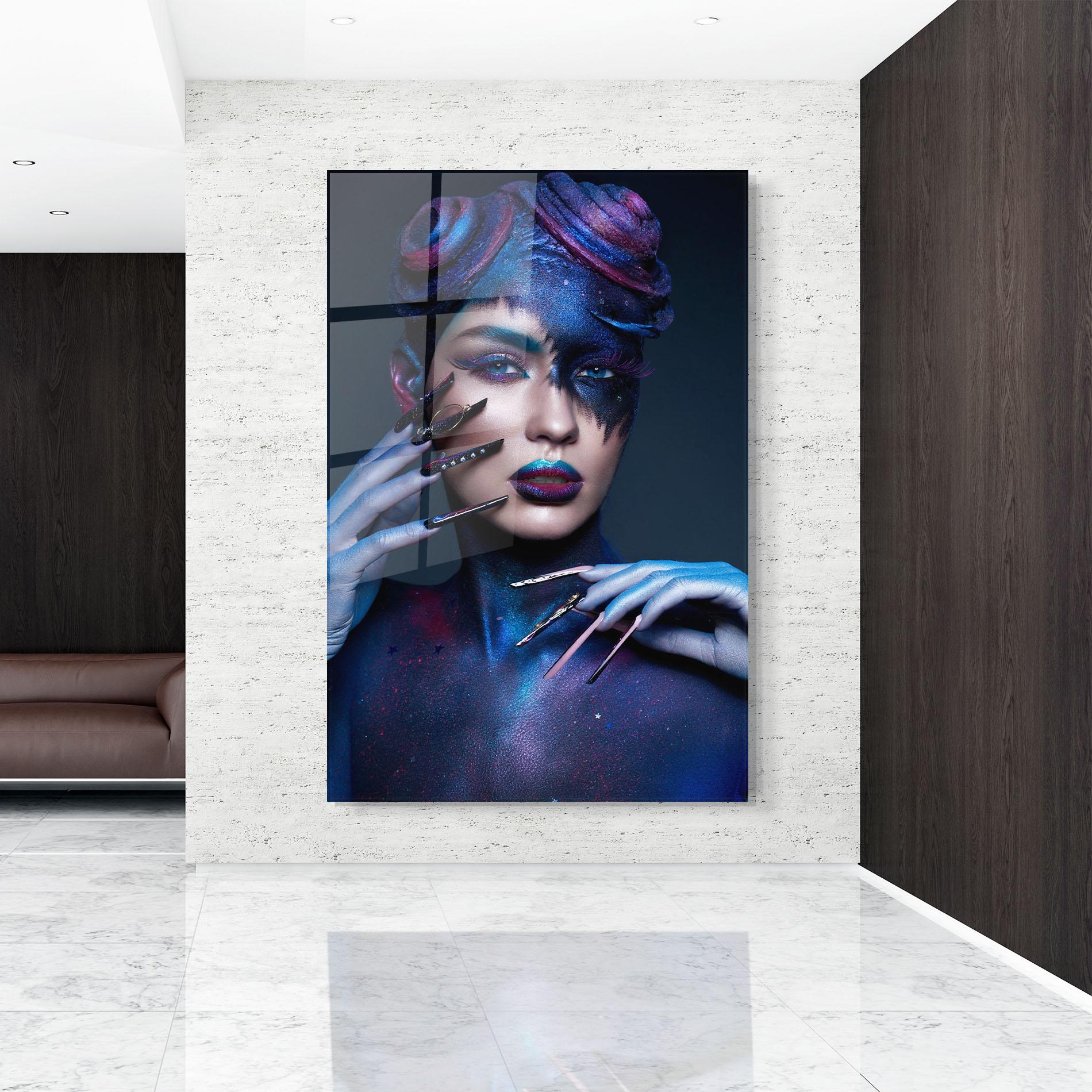 Obraz na Szkle Galaxy Hair Girl mockup 9