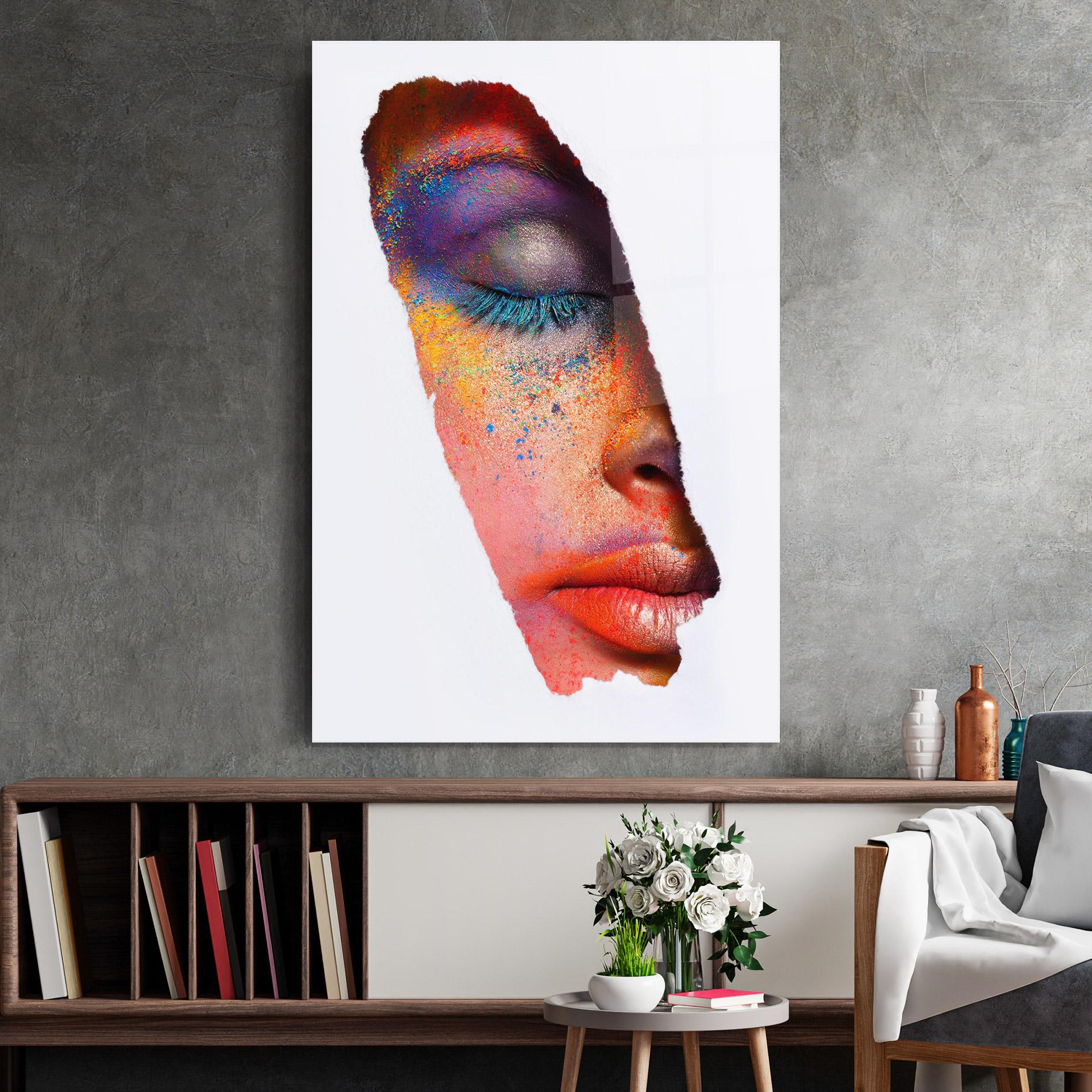 Obraz na Szkle Blue Eyelashes mockup 2