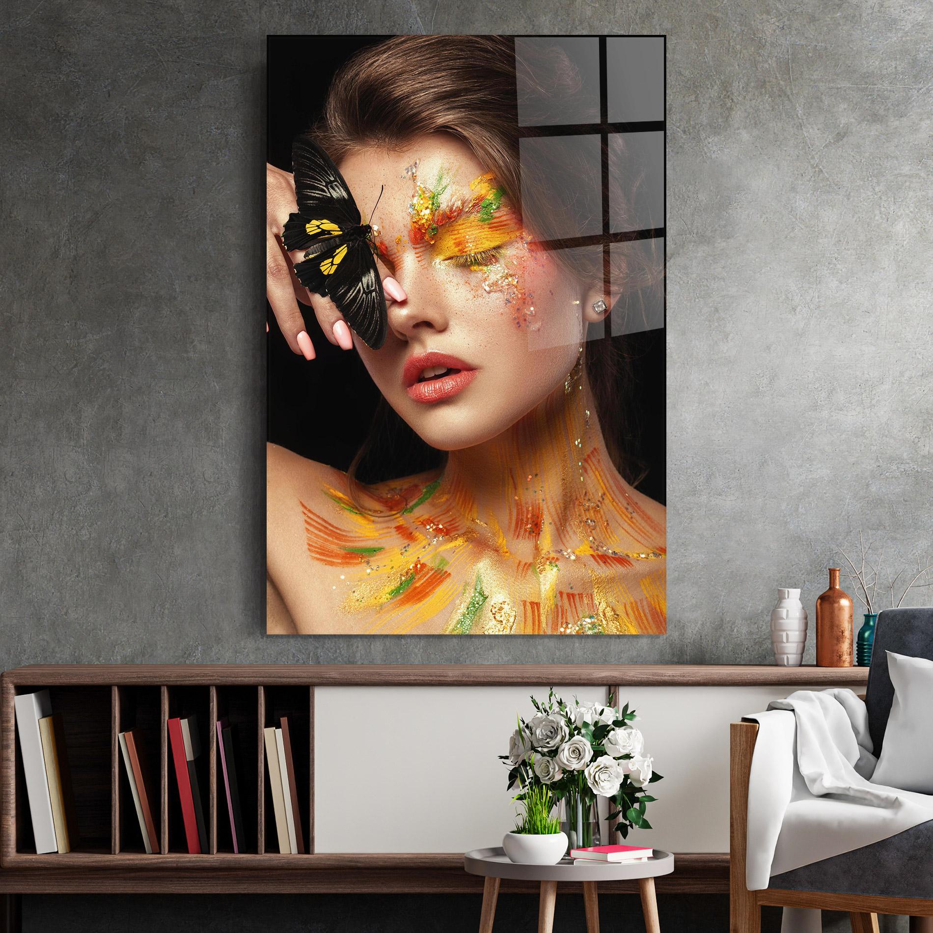 Obraz na Szkle Butterflu Makeup mockup 2