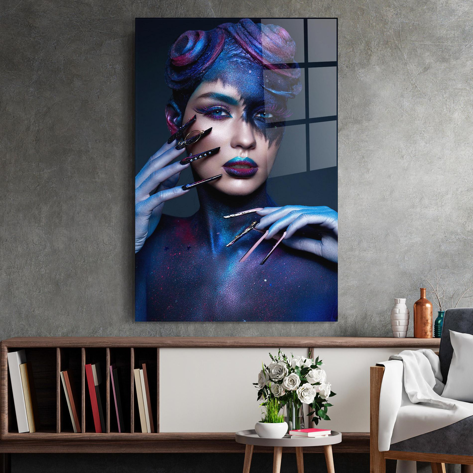 Obraz na Szkle Galaxy Hair Girl mockup 2