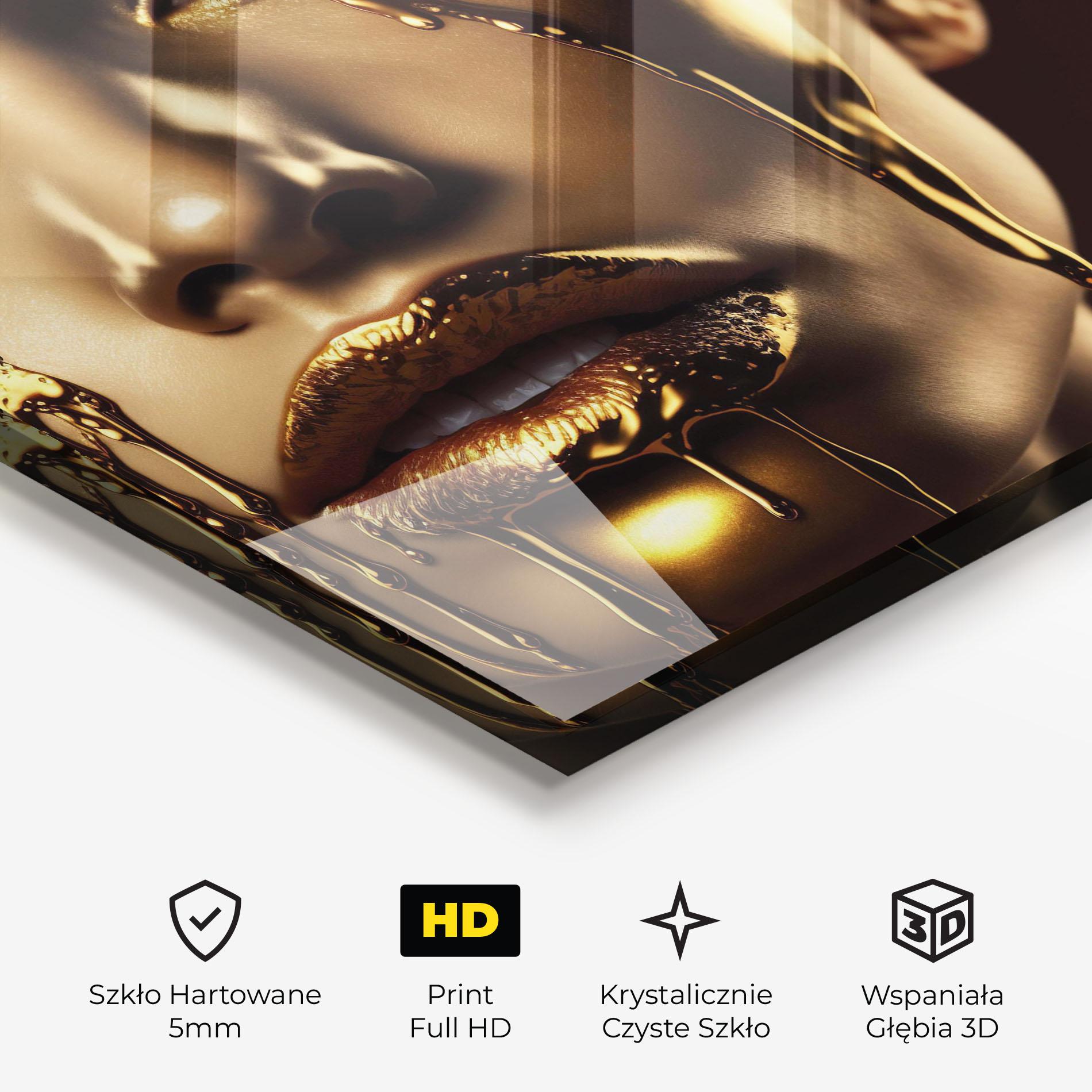 Obraz na Szkle Gold Dripping Makeup mockup 3