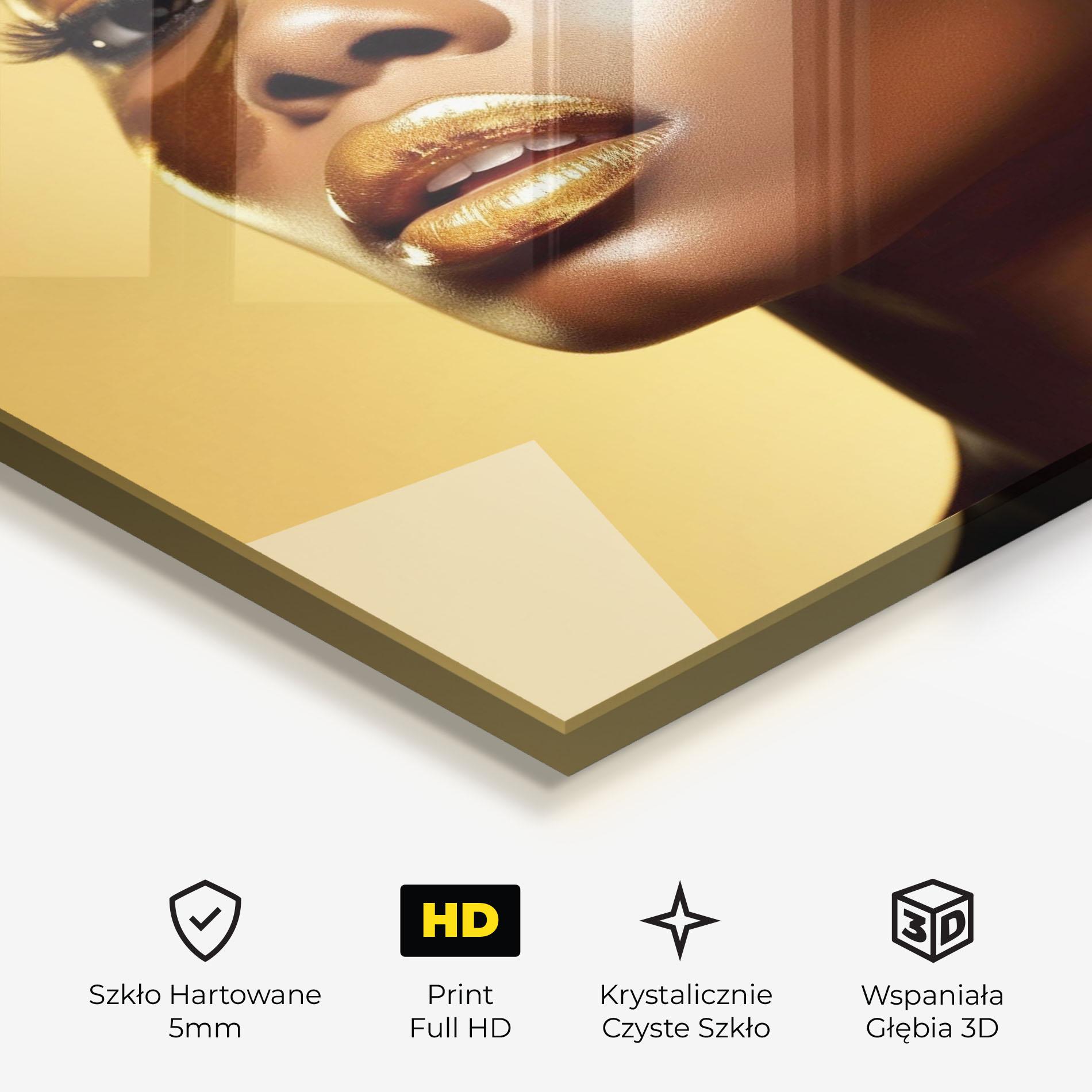 Obraz na Szkle Gold Headdress mockup 3