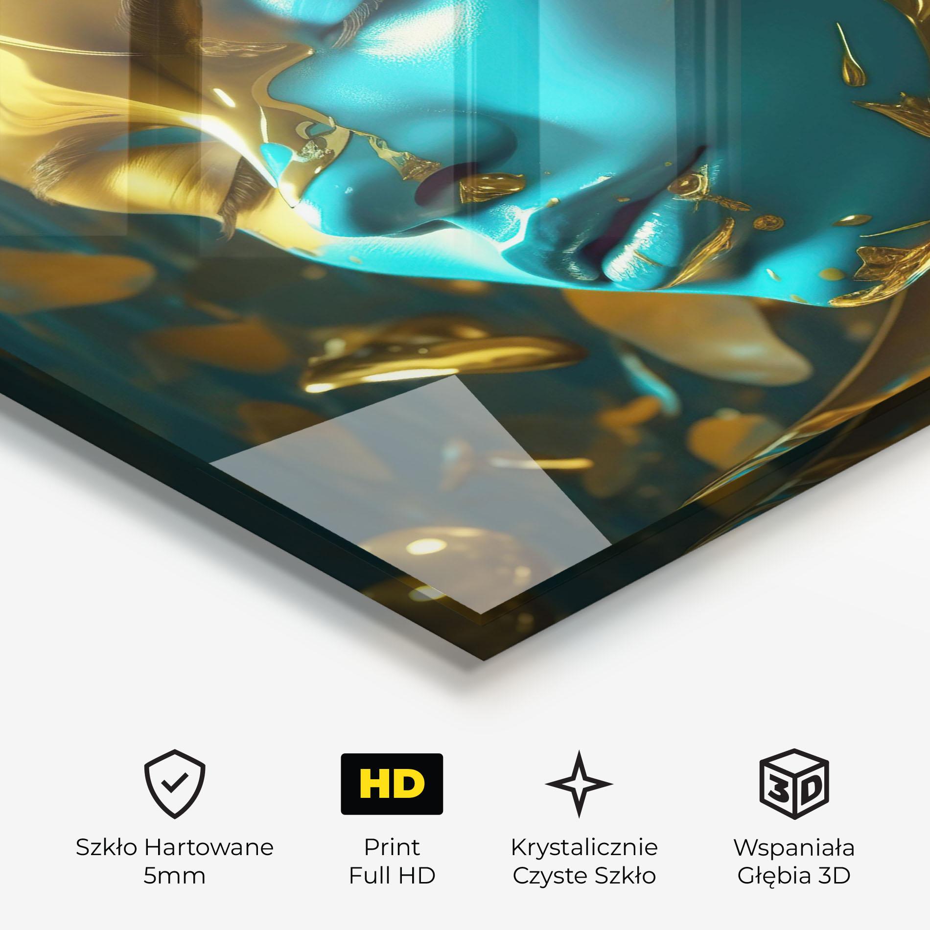 Obraz na Szkle Golden Blue Makeup mockup 3