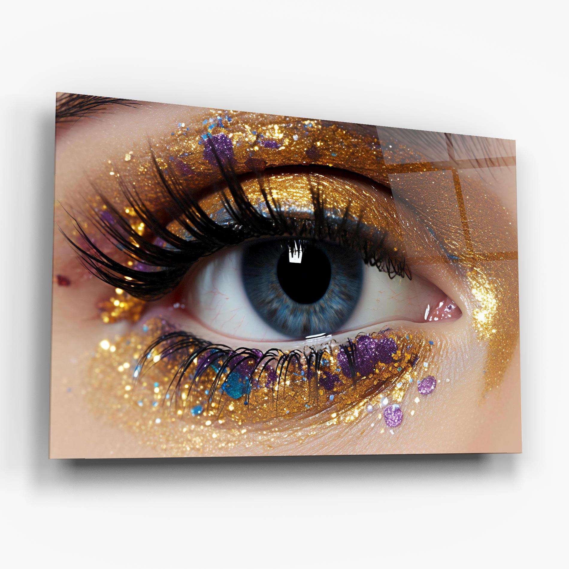 Obraz na Szkle Blue Eye Make Up mockup 6