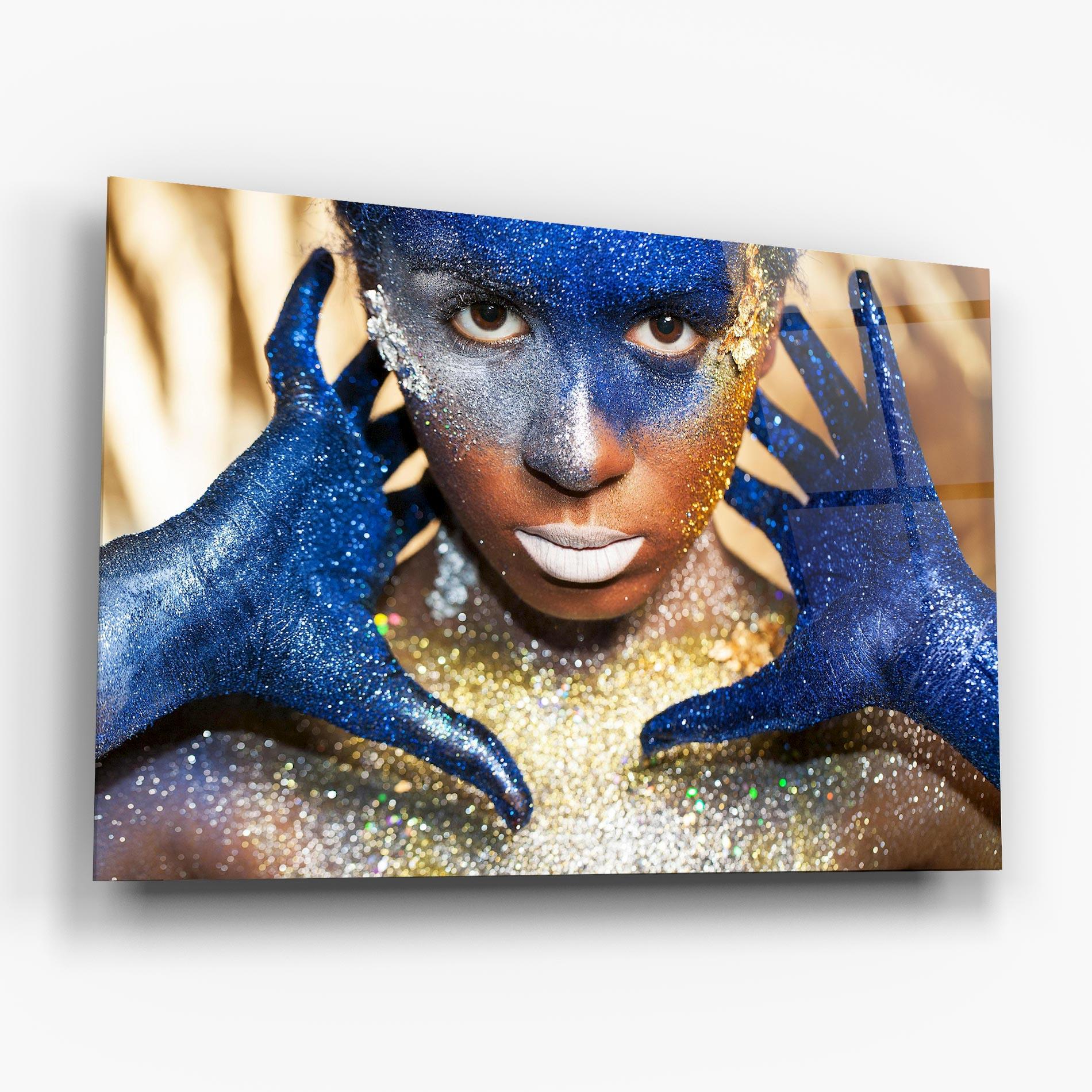 Obraz na Szkle Glue Gold Glitter mockup 6