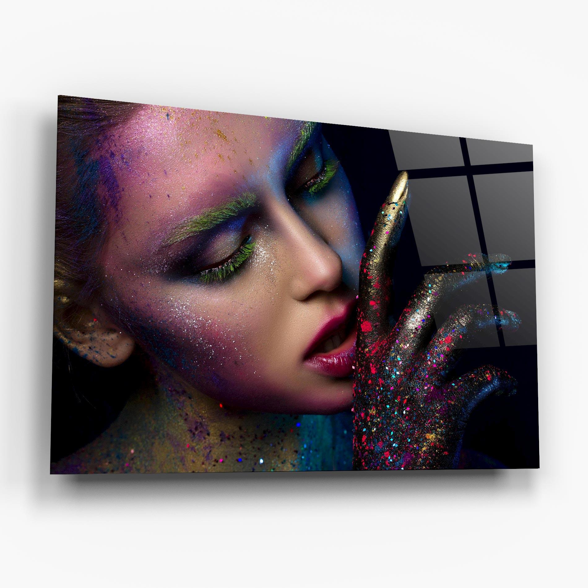 Obraz na Szkle Green Eyelashes mockup 6