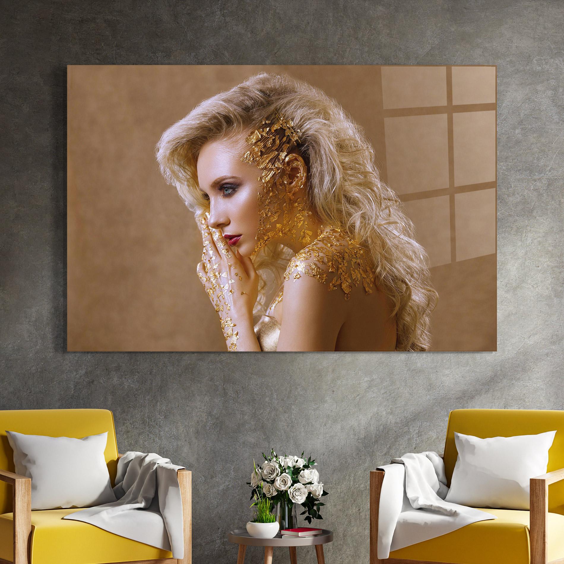 Obraz na Szkle Gold Paper Makeup mockup 4