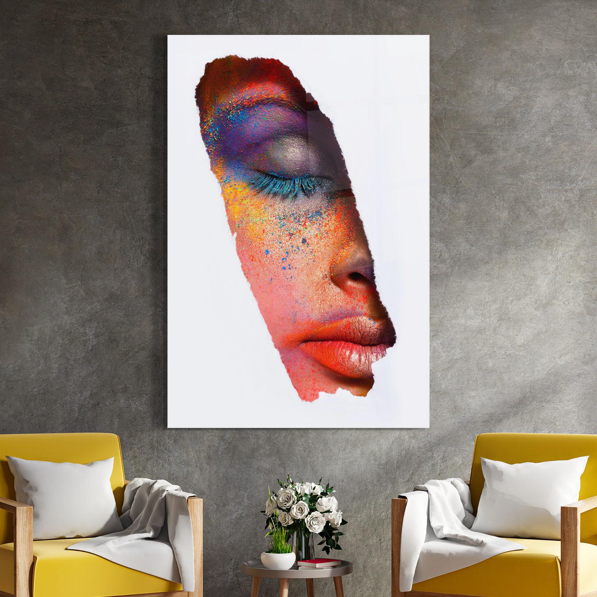 Obraz na Szkle Blue Eyelashes mockup 4