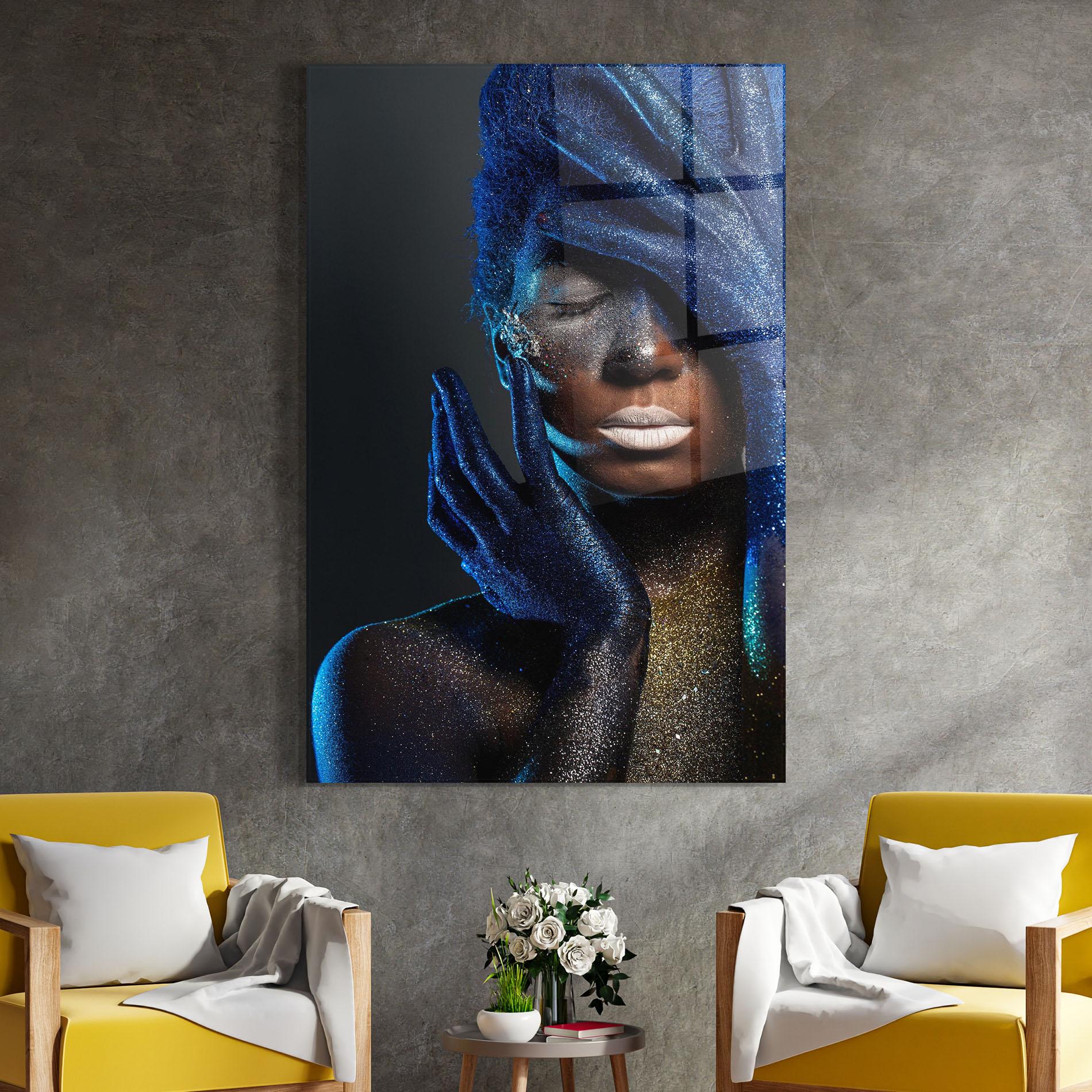 Obraz na Szkle Blue Hair Hands mockup 4